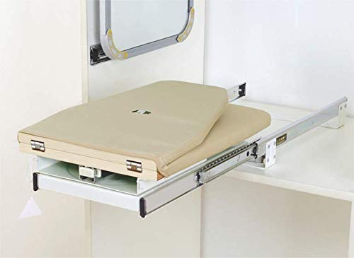 Foldable Rotating Ironing Board - Space Saving Pull-Out Cabinet Ironing Station for Home & Apartment (Beige) | Perfect for Small Spaces, Laundry Rooms & Closet Organization