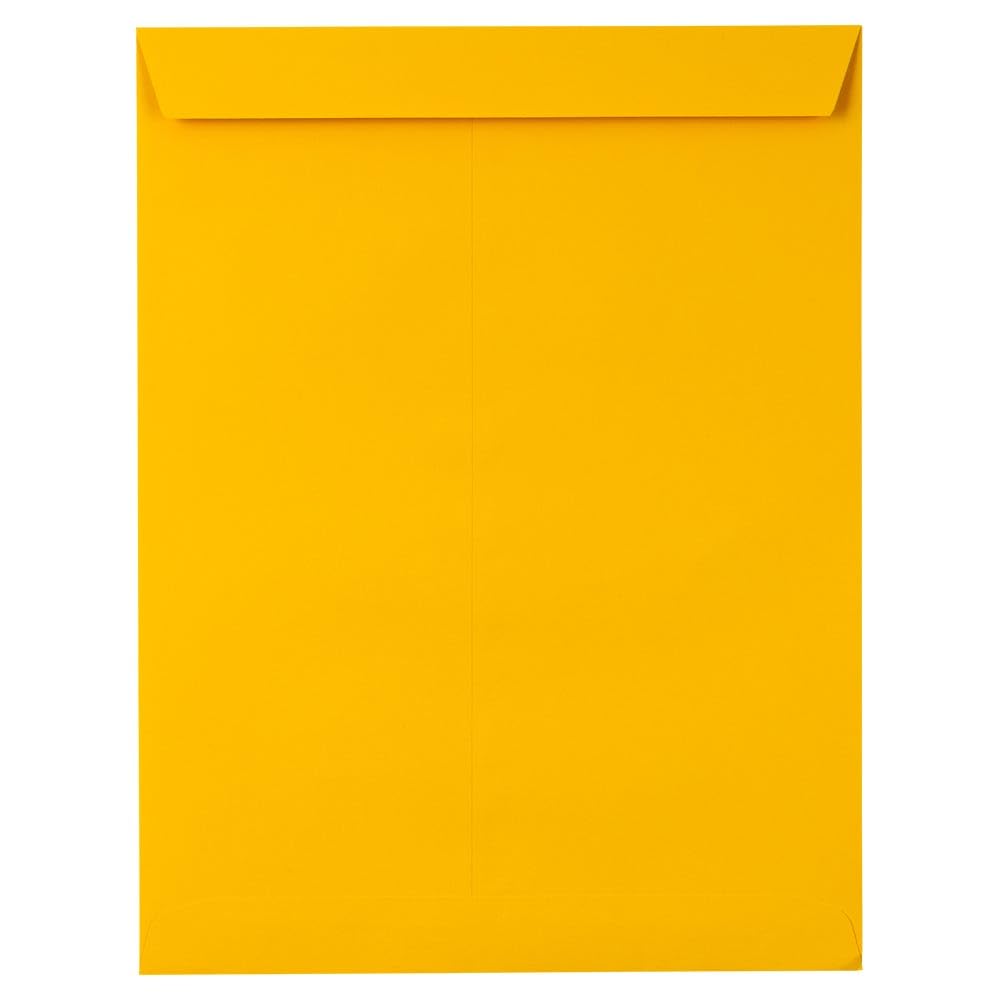 LUXPaper 10 x 13 Open End Envelopes | Self Seal Peel & Press Envelopes | Sunflower Yellow | 80lb. Text Weight | Pack of 1,000 | Perfect for Business Mail, Wedding Invitations & Office Correspondence