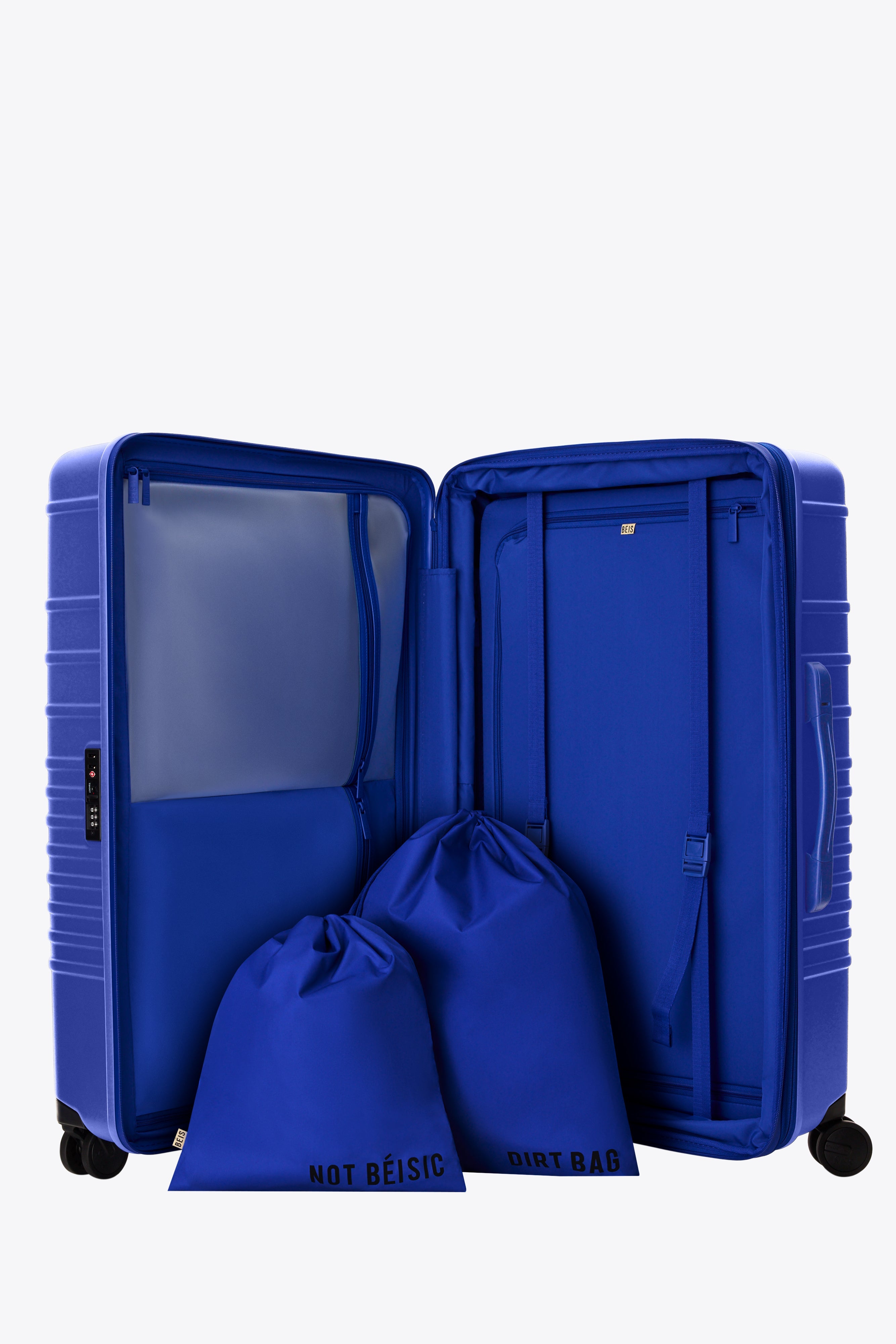 Large Check-In Roller Luggage in Cobalt Blue - Spacious 28