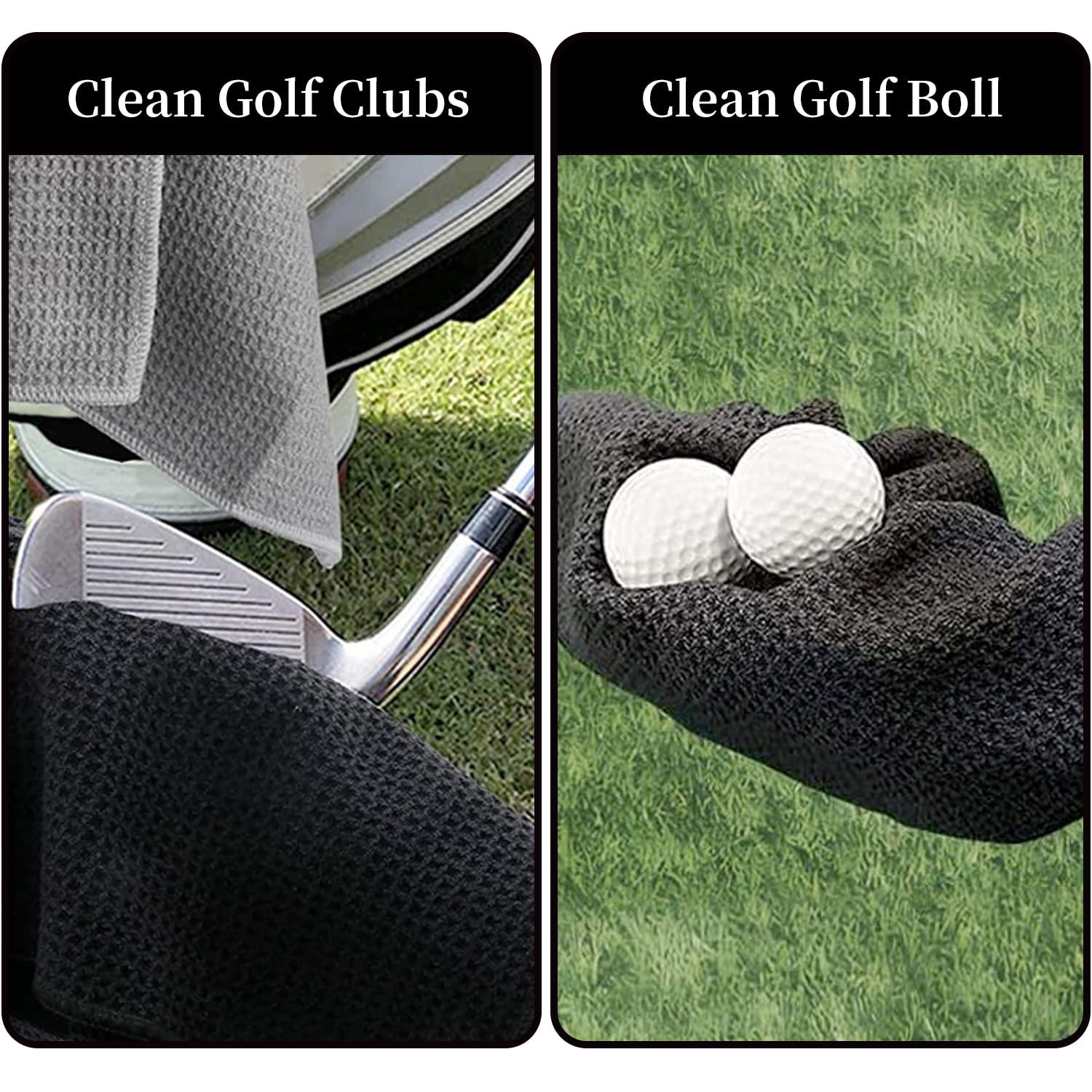 Funny Golf Towel with Clip - Embroidered Golf Accessories for Men & Women - Perfect Gift for Husband, Boyfriend or Dad - Golf Fan Must-Have - Swing Swear Repeat Design - Great for Golf Bags, Tournaments & Practice Sessions