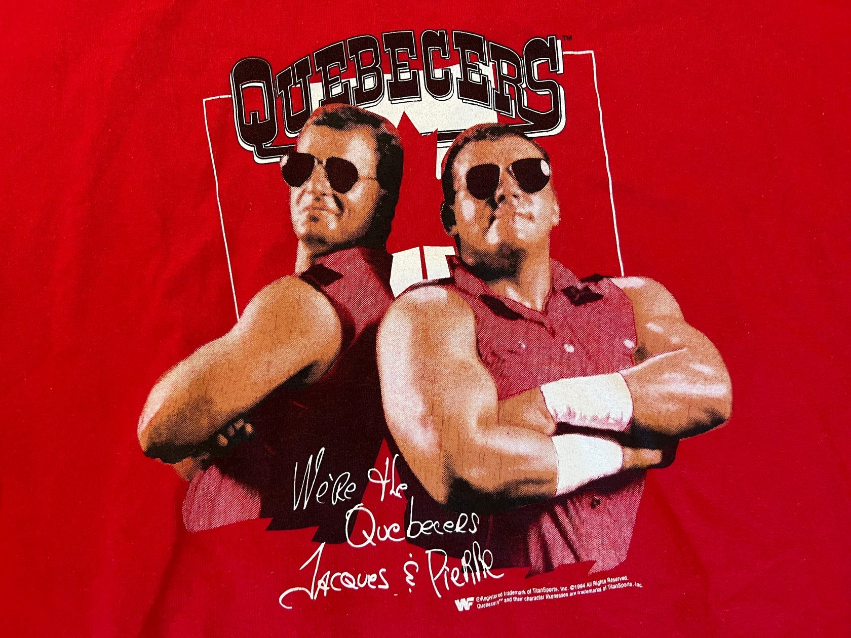 Vintage 1994 WWF Quebecers Wrestling T-Shirt - Retro Wrestling Fan Merchandise - Perfect for WWE Collectors & 90s Nostalgia Fans
