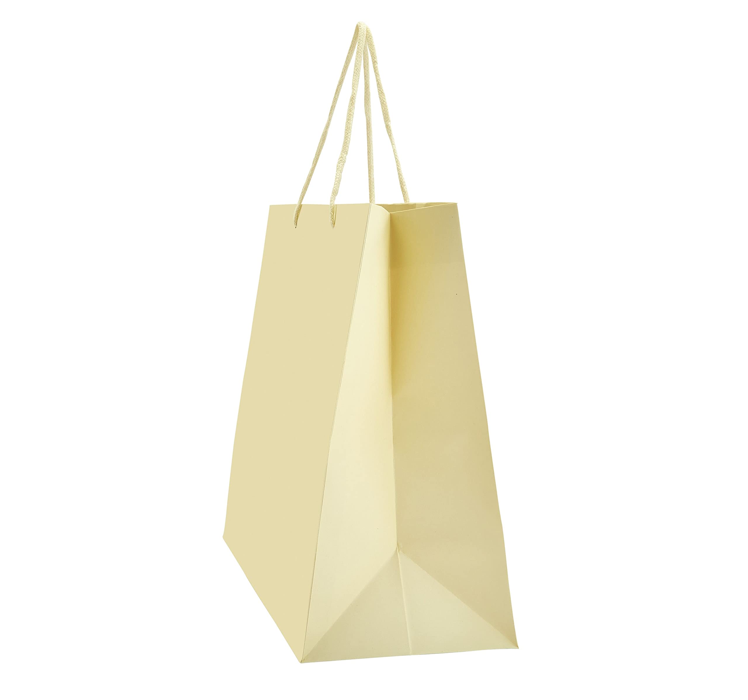 Eco-Friendly Ivory Matte Euro Tote Bags 16x6x12 Inches - Pack of 100 Reusable Paper Gift Bags for Retail Shopping, Wedding Favors & Party Giveaways