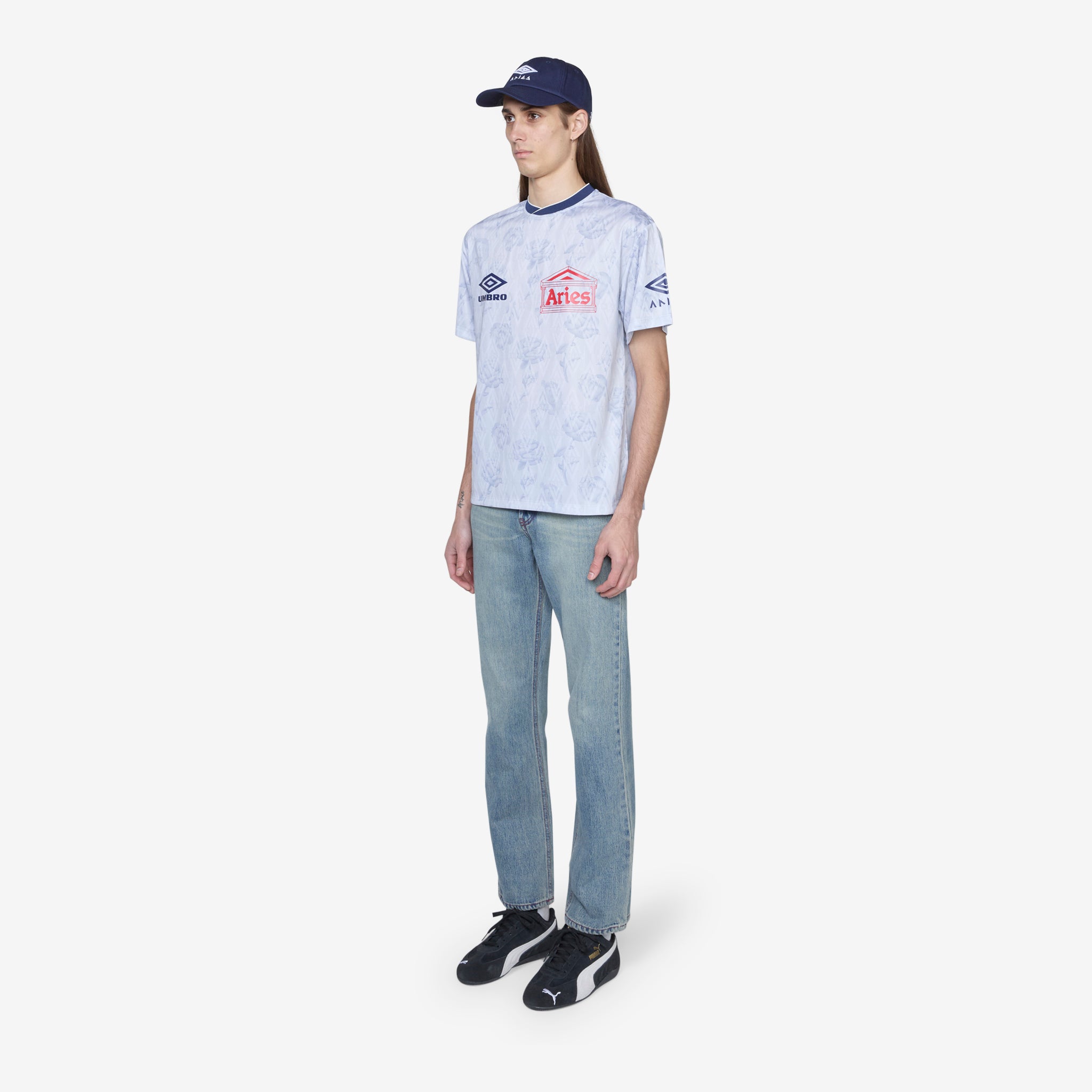 Aries x Roses Short Sleeve Football Jersey - White Soccer Shirt for Men, Women & Youth - Perfect for Games, Training & Fan Support