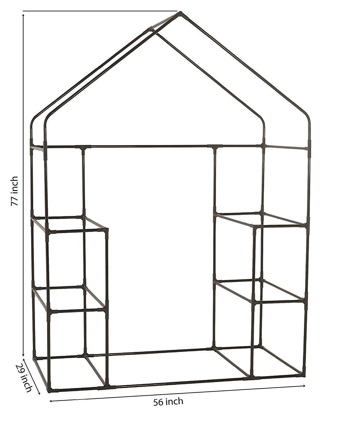 Walk-in Greenhouse with Observation Windows - Large Indoor Outdoor Greenhouse with 6 Sturdy Shelves for Growing Plants, Seedlings, Herbs & Flowers Year-Round - Perfect for Backyard Gardening, Urban Farming & Seasonal Plant Protection