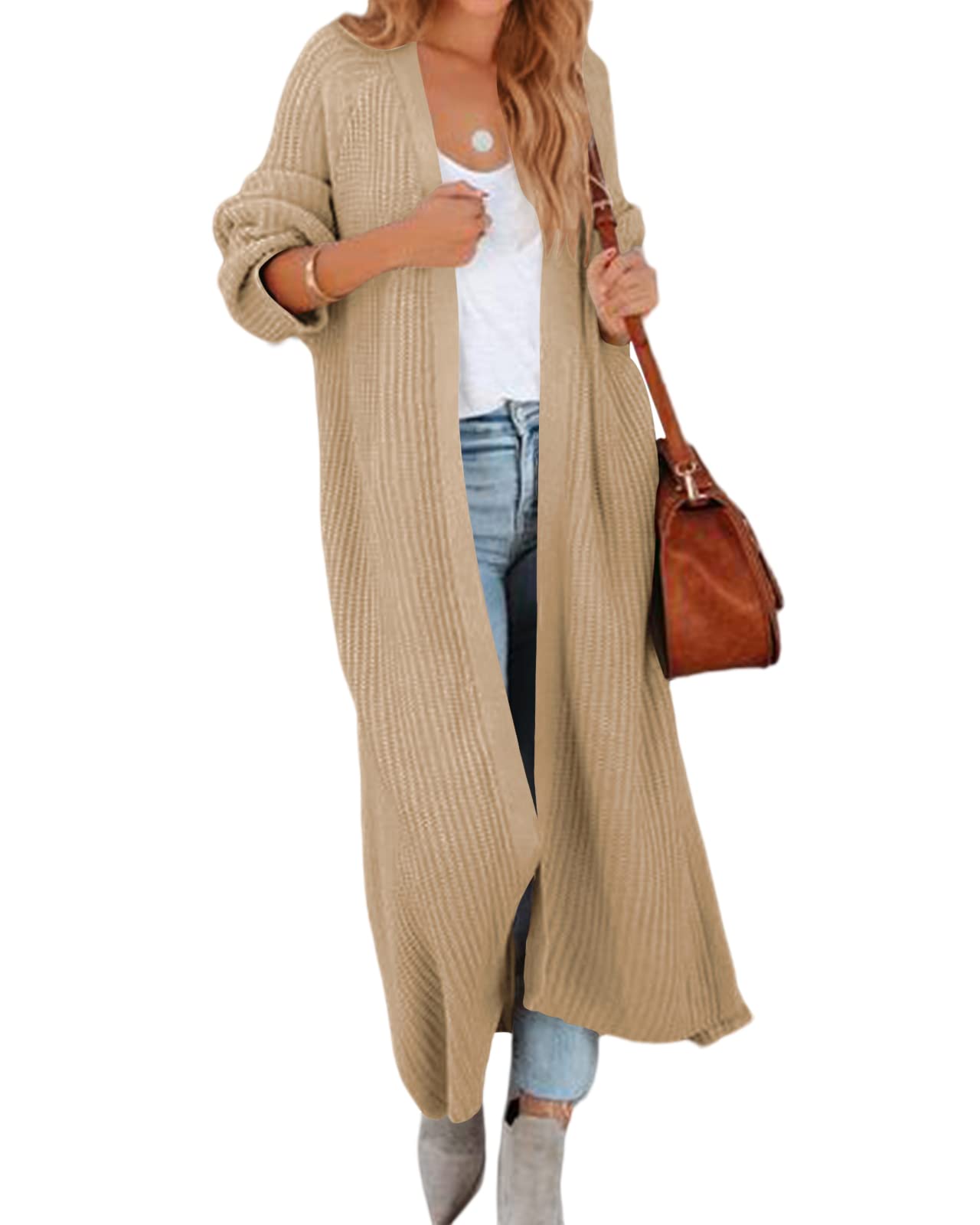 Women's Oversized Long Cardigan Sweater - Soft Knit Duster Coat with Long Sleeves & Open Front - Perfect for Fall Layering, Office Wear & Casual Outfits
