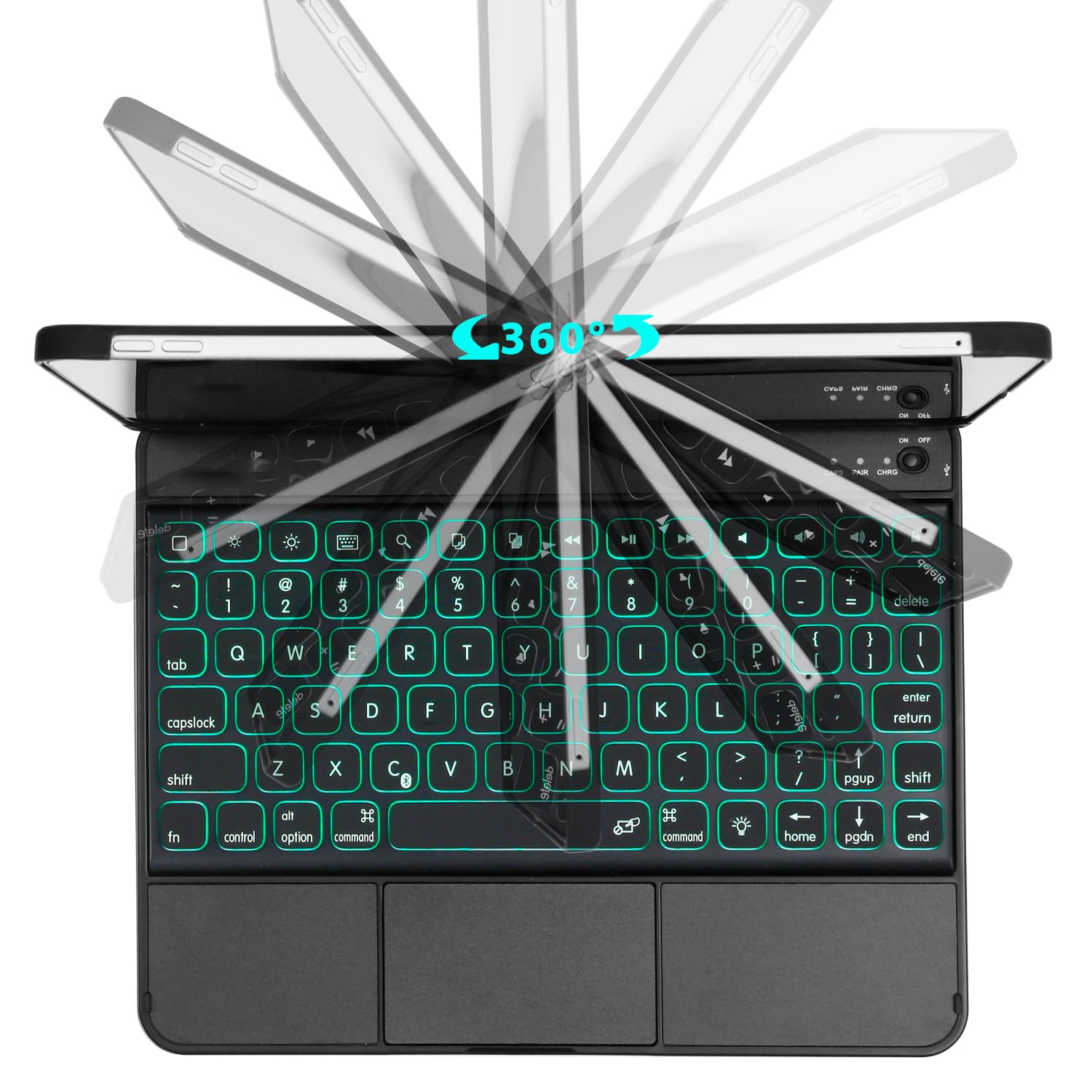 Premium Keyboard Case for iPad Air 11 inch (M3 2025/M2 2024) & iPad Pro 11-inch (4th/3rd/2nd/1st Gen) with Multi-Touch Backlit Touchpad | 360° Rotating Stand | Slim & Lightweight Design | Perfect for Work, Study & Travel