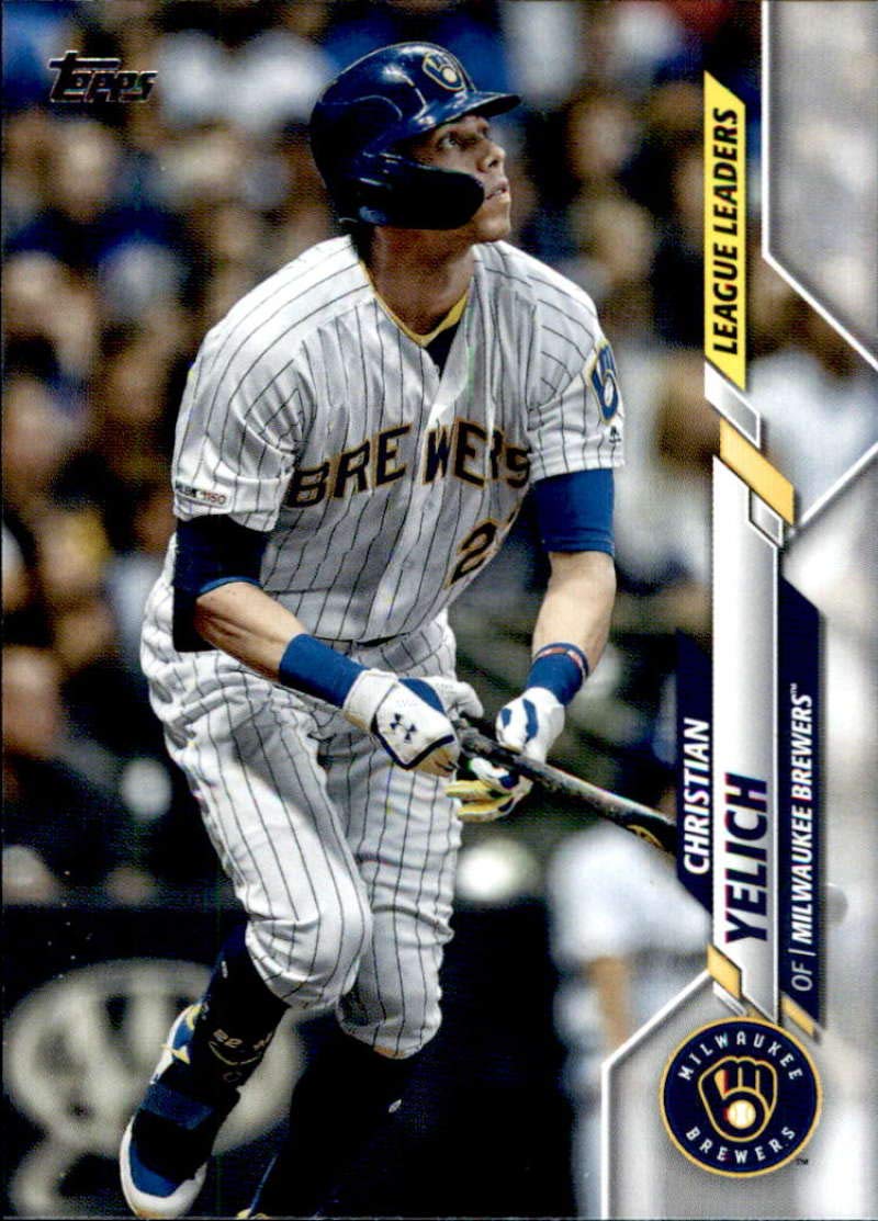 2020 Topps #143 Christian Yelich Milwaukee Brewers League Leaders Baseball Card - MLB Collectible, Sports Memorabilia for Fans & Card Collectors - Perfect for Display, Trading, and Investment