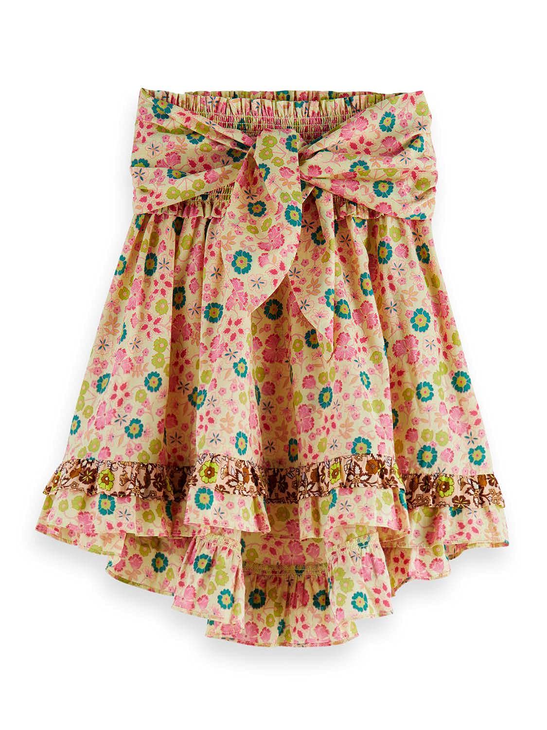 Scotch & Soda Girls Floral Print Hi-Low Skirt for Kids | Summer Casual Dress Skirt for Girls | Perfect for School, Parties & Outdoor Play