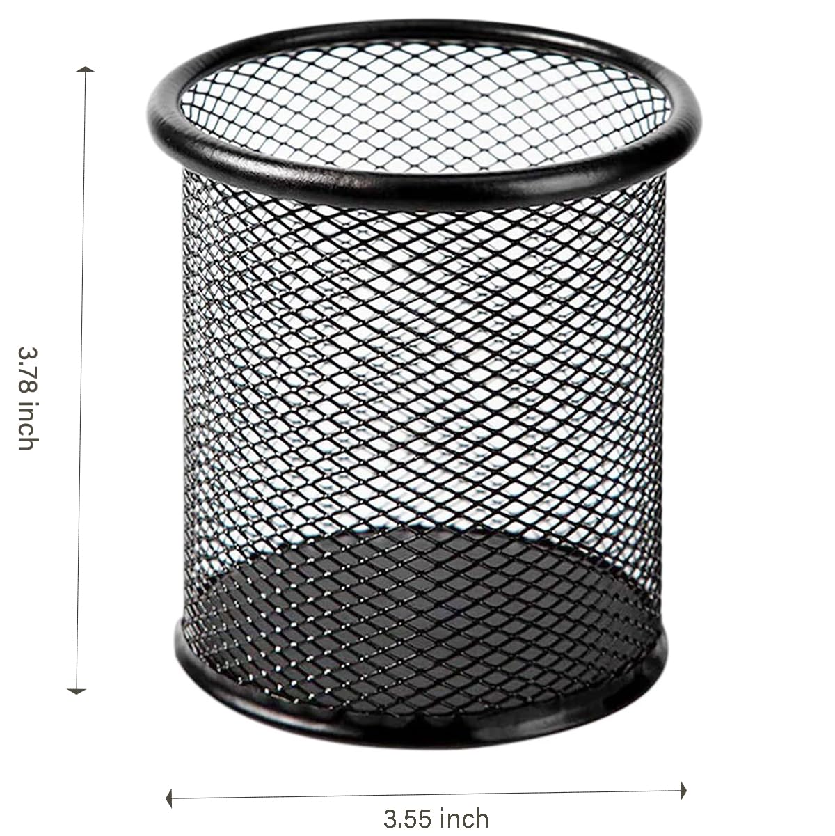 4 Pack Black Metal Mesh Pen Holder Cup - Desk Organizer for Pencils, Pens & Office Supplies | Perfect for Home, Office & School Use