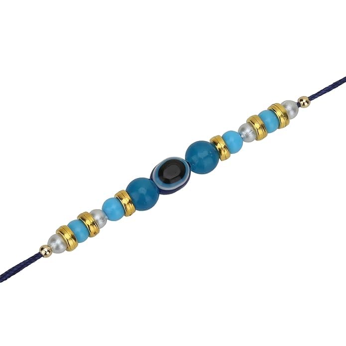 Khillayox Rakhi for Brother with Greeting Card Gift Set - Pack of 4 | Traditional Raksha Bandhan Bracelet with Roli Chawal | Perfect Brother/Bhaiyya/Bhai Gift for Rakhi Festival Celebrations