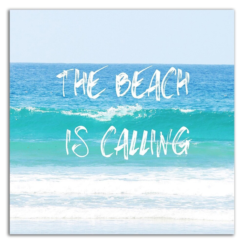 Beach Is Calling by Sylvia Cooms - Premium Canvas Wall Art Print - Ready to Hang - Coastal Beach Decor for Living Room, Bedroom & Office