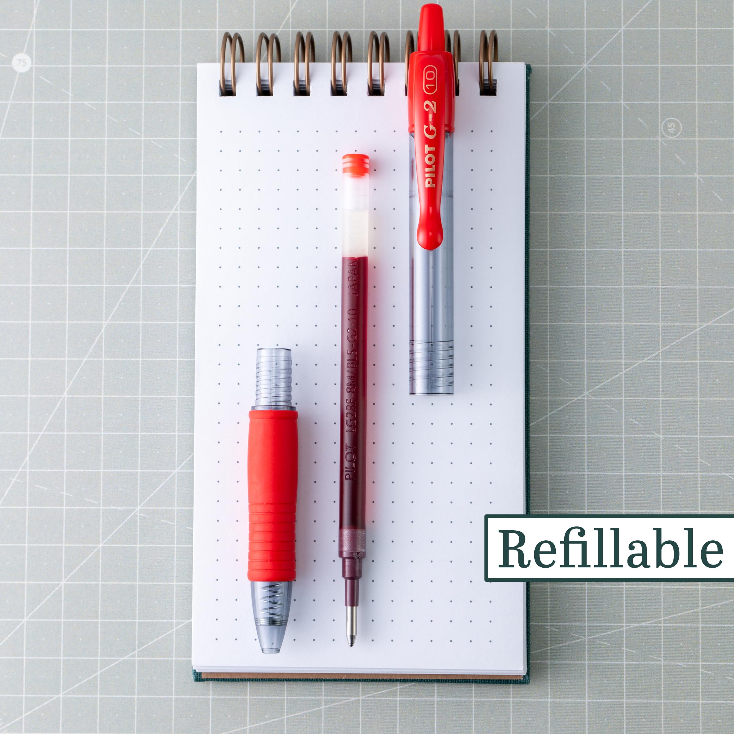 Pilot G2 Premium Gel Roller Pens - 12 Pack Bold 1mm Red Ink Pens for Office, School & Note Taking - Smooth Writing Gel Pens for Professionals & Students