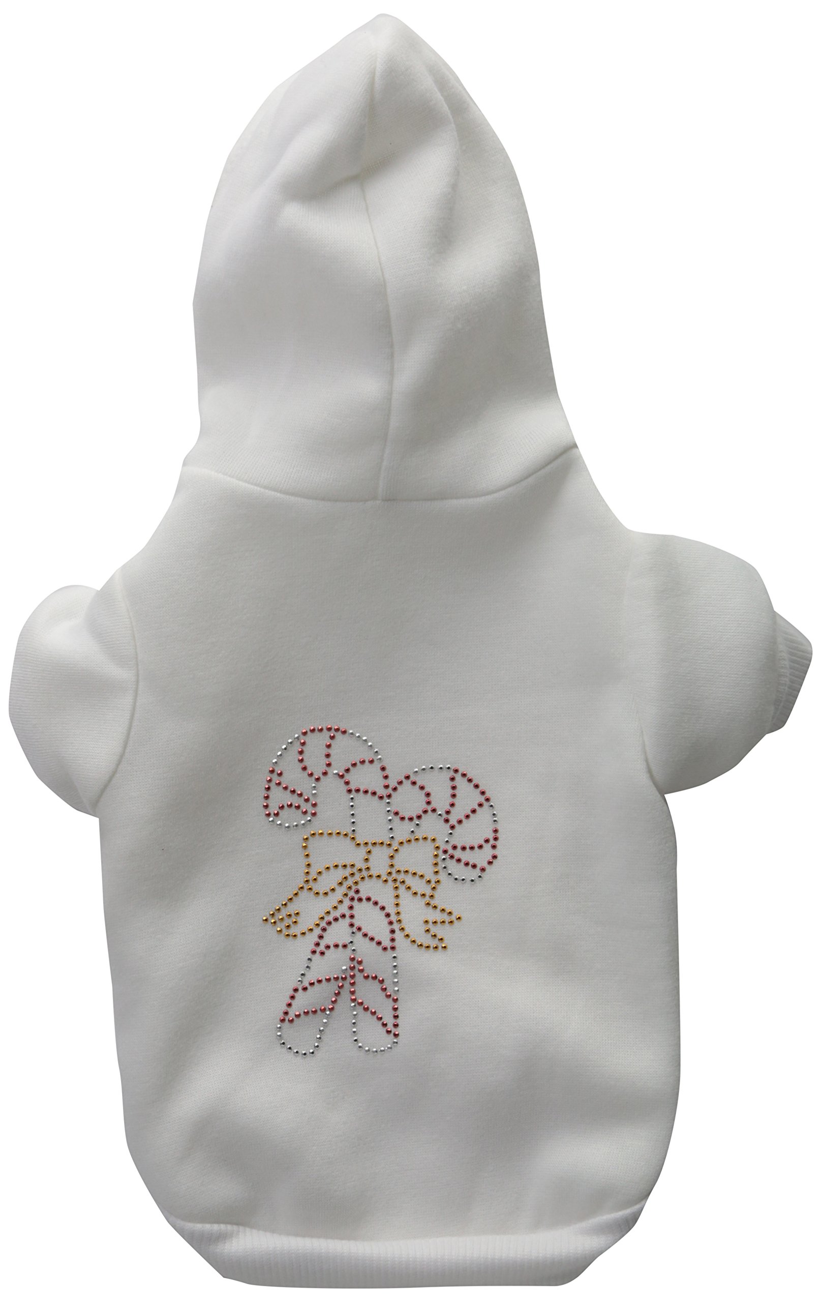 Mirage Pet Products 10-Inch Small Cream Candy Cane Hoodies for Dogs - Cozy Christmas Outfit for Holiday Photos & Winter Walks