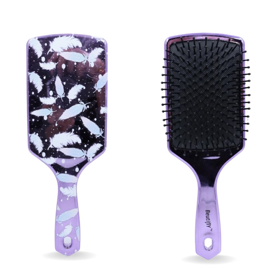 Beautifly Feather Design Hair Brush - Premium Styling Brush for All Hair Types (Men & Women) | Perfect for Salon, Home & Travel Use