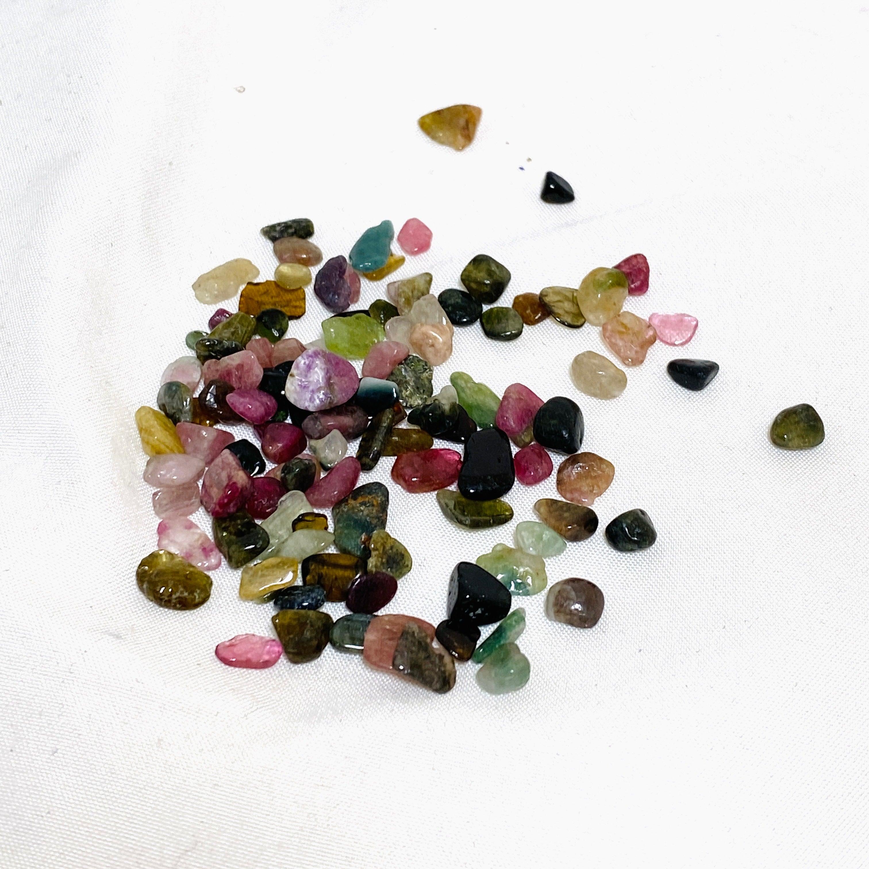 50g Mini Tumbled Watermelon Tourmaline Stones - Natural Healing Crystals for Meditation, Jewelry Making & Home Decor