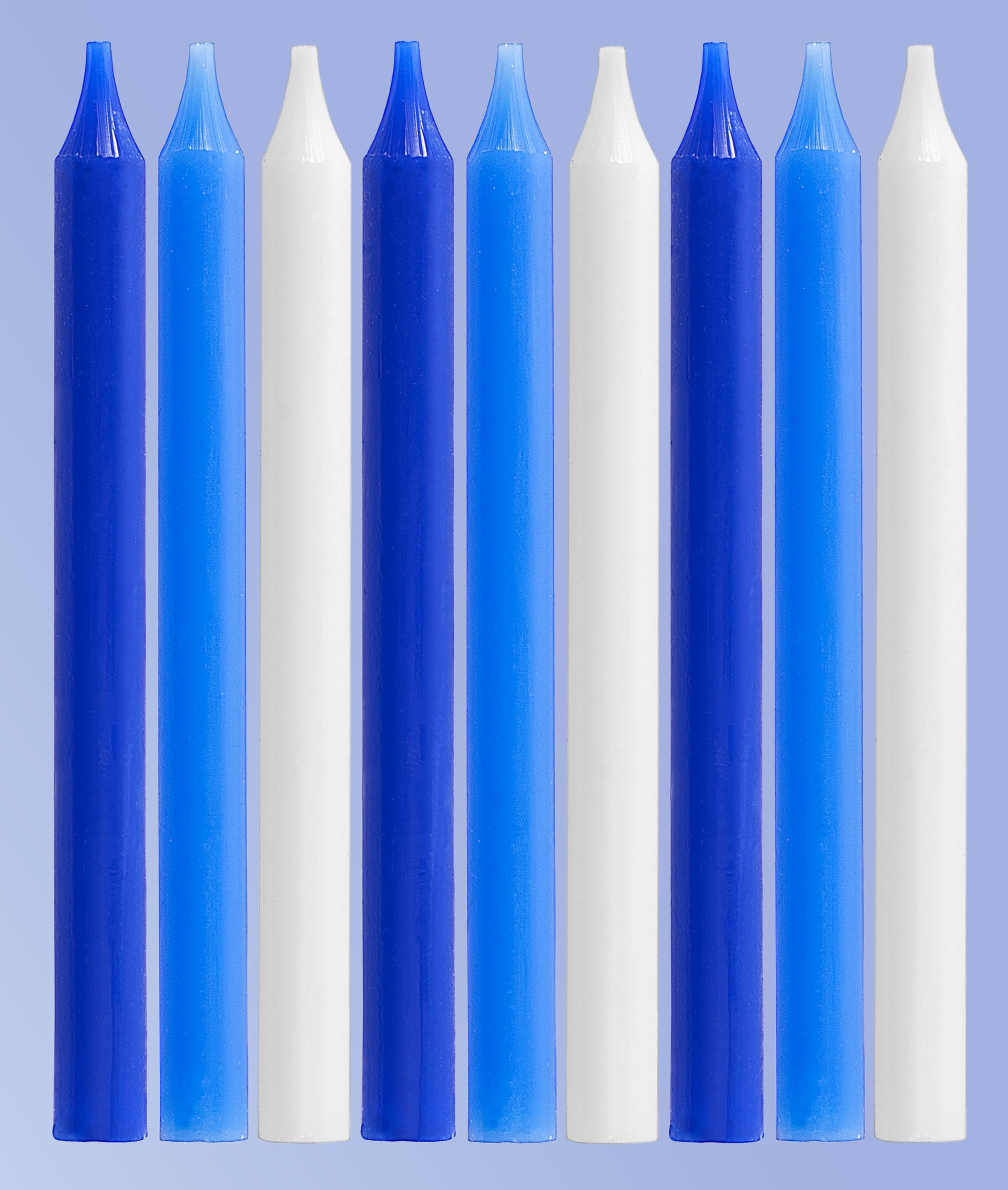 Premium Bulk Hanukkah Candles for Menorah - 135 Count Blue & White Standard Size Candles for Family Celebrations & Jewish Holidays | Fits Most Menorahs, High-Quality Wax for Safe Burning