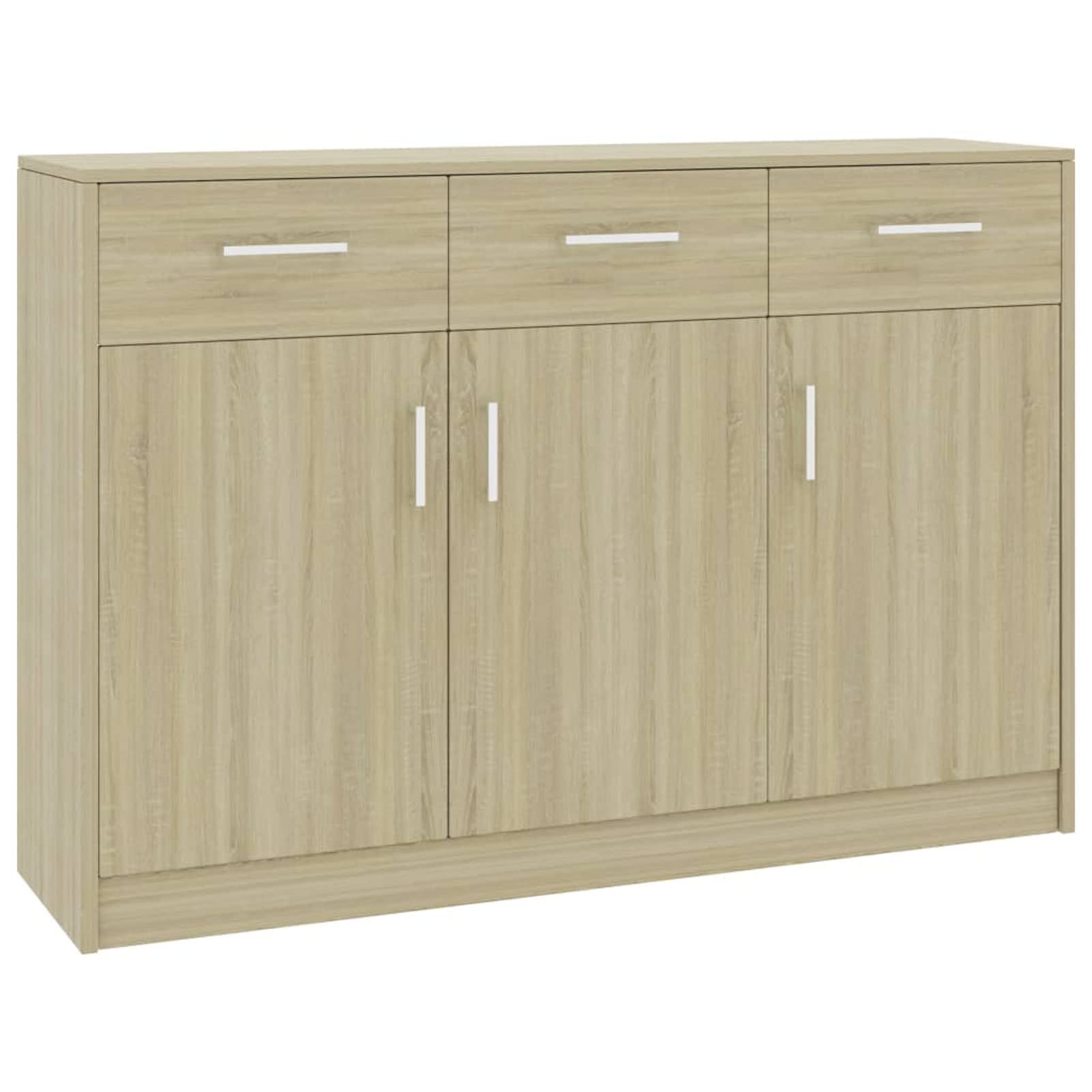 Festnight Sideboard Buffet Cabinet - 43.3x11.8x29.5 Inch Kitchen Storage Cabinet for Dining & Living Room - Sonoma Oak Finish Chipboard Furniture - Perfect for Home Organization & Entertaining Guests