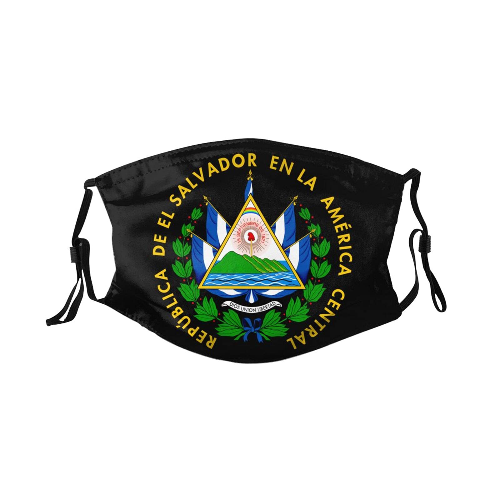 El Salvador Coat of Arms Face Mask for Men & Women - Washable Reusable with Filter Pocket - Perfect for Travel, Work & Daily Protection