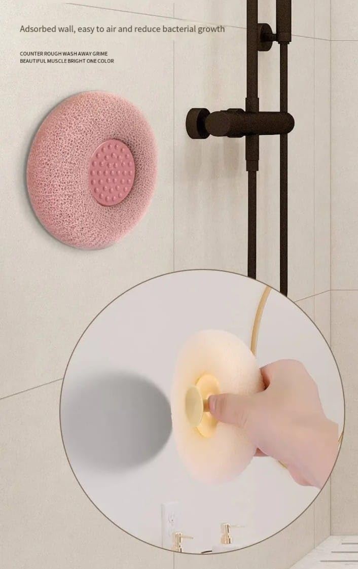 Premium Suction Cup Bath Sponge & Shower Loofah Scrubber - Exfoliating Body Scrub for Smooth Skin - Perfect for Bath, Shower, and Spa Relaxation
