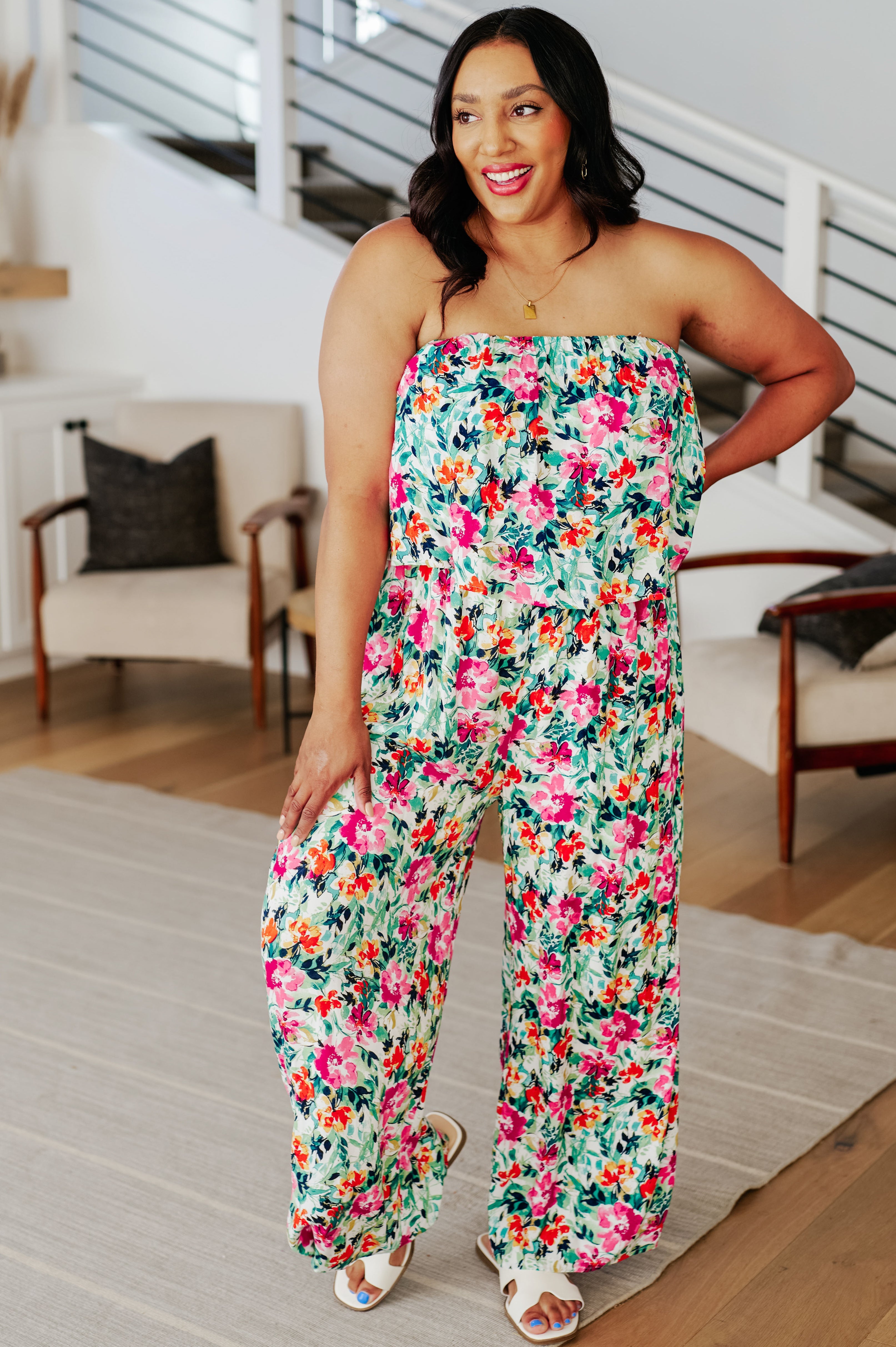 Stylish Green Floral Jumpsuit for Women - Trendy Party Outfit & Summer Fashion | Perfect for Weddings, Cocktail Parties & Date Nights