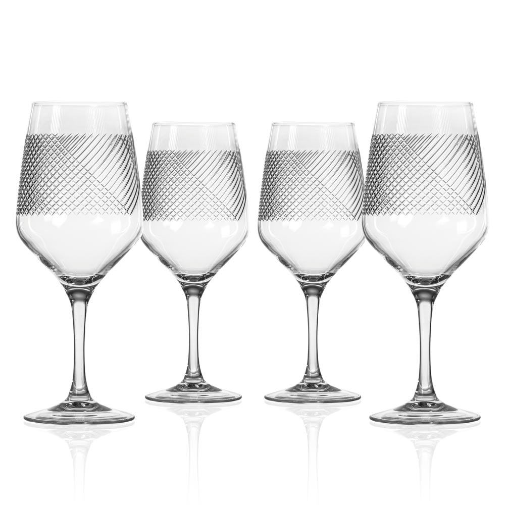 Premium Bourbon Street 19.5oz All-Purpose Wine Glasses - Set of 4 | Stemless Wine Tumblers for Red, White & Sparkling Wines | Perfect for Dinner Parties, Weddings & Home Entertaining
