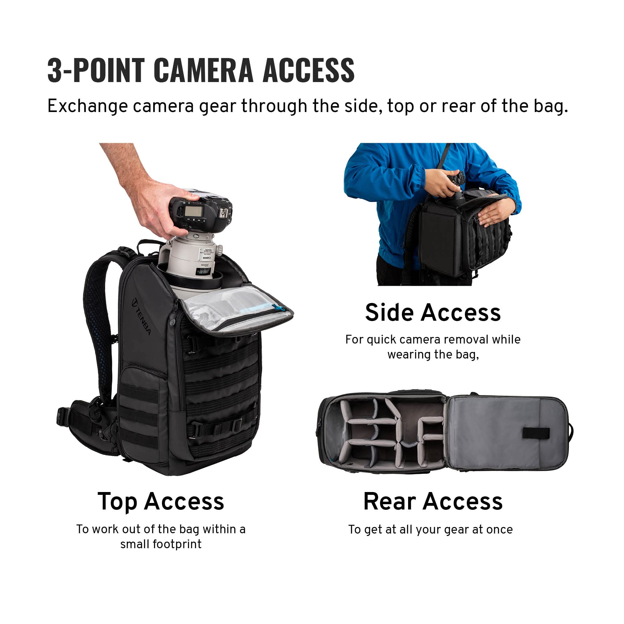 Tenba Axis 20L Camera Backpack (637-701) - Waterproof DSLR/SLR Bag for Photographers - Perfect for Travel, Hiking & Outdoor Photography