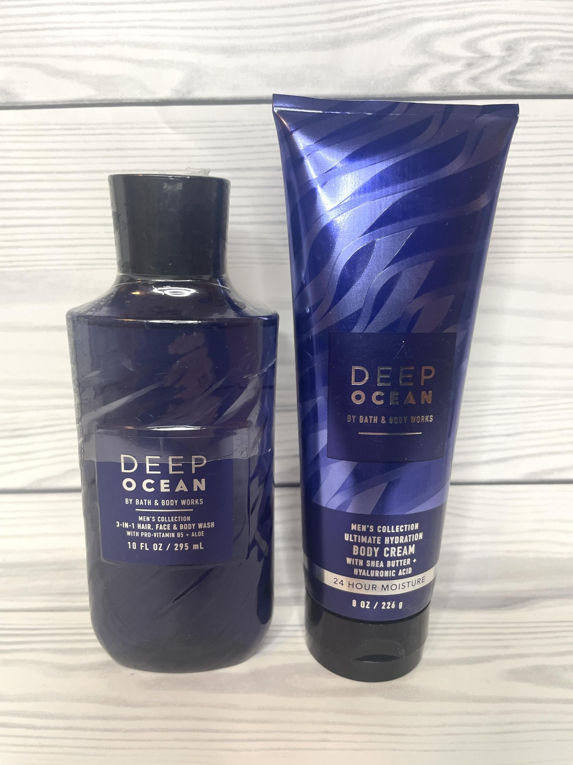 Bath & Body Works Men's Deep Ocean Ultimate Hydration Body Cream & Body Wash 2-Piece Gift Set - Moisturizing Skincare for Men, Perfect for Shower & Daily Use