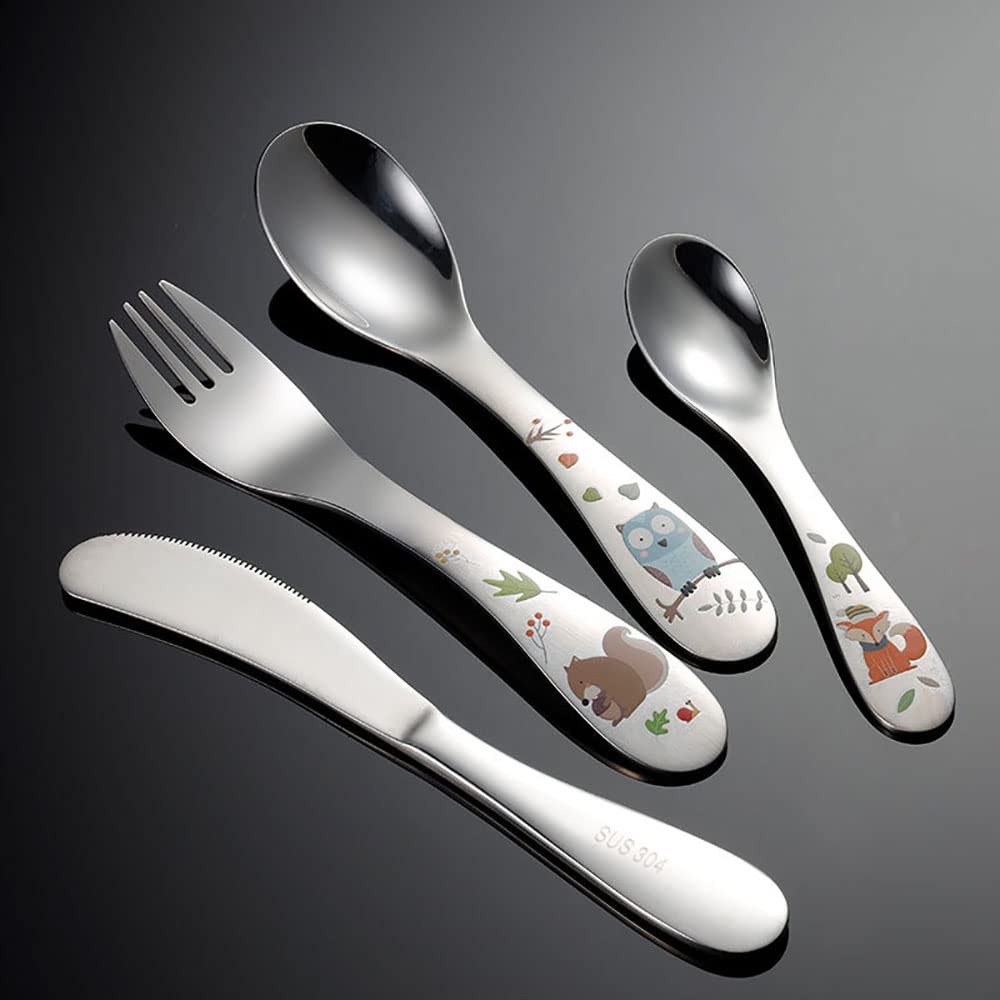 32-Piece Stainless Steel Children's Silverware Set - Mirror Polished Dinner Forks, Spoons & Knives for Home, Kitchen & Restaurant Use - Dishwasher Safe Flatware Set for Parties, Family Dinners & Catering Events