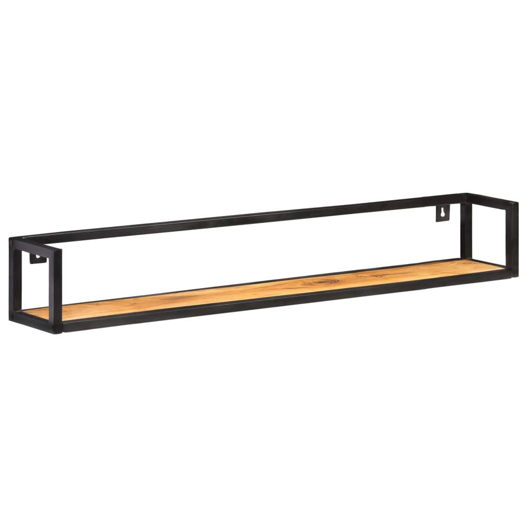 SKM 2-Pack Industrial Floating Shelves 4FT Solid Acacia Wood Wall Shelves - 88.2 lb Weight Capacity - Perfect for Living Room, Bedroom & Office Storage & Display