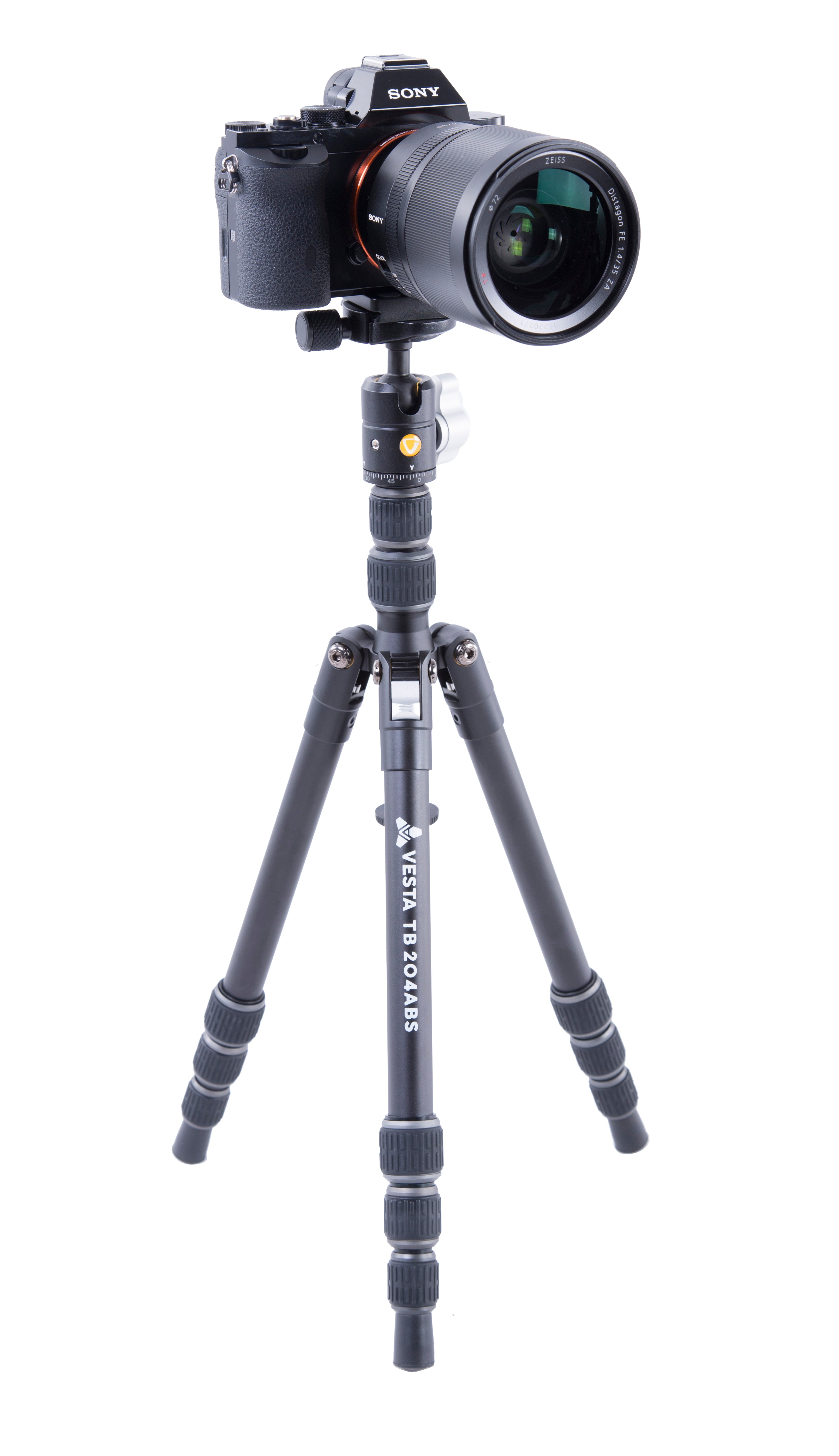 Vesta TB 204ABS Lightweight Aluminum Tripod with T-46 Ball Head - Professional Camera Stand for Photography, Videography & Travel