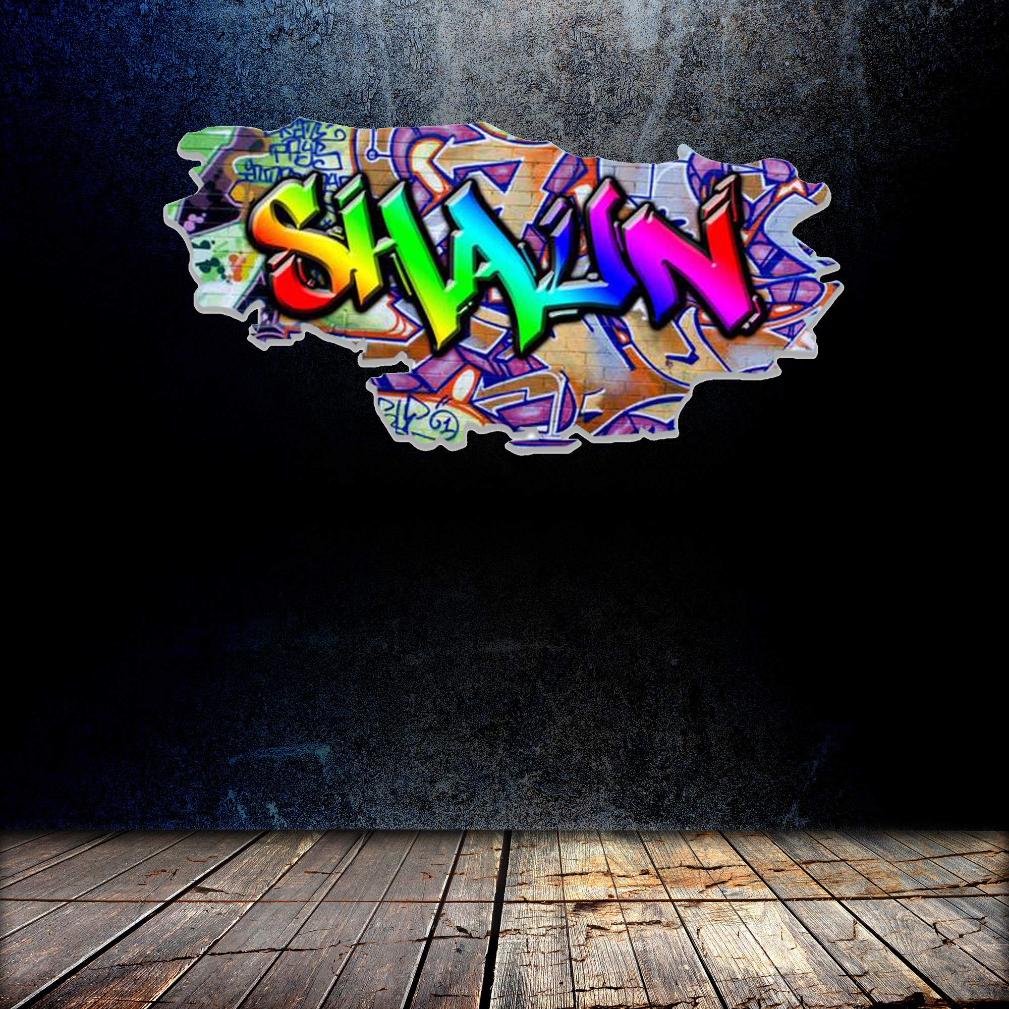 Custom 3D Graffiti Name Wall Decal - Personalized Vinyl Art Sticker | Removable Peel & Stick Wall Decor | No Border Room Art | XXLarge (MYS169) | Perfect for Kids' Rooms, Dorm Decor & Creative Home Design