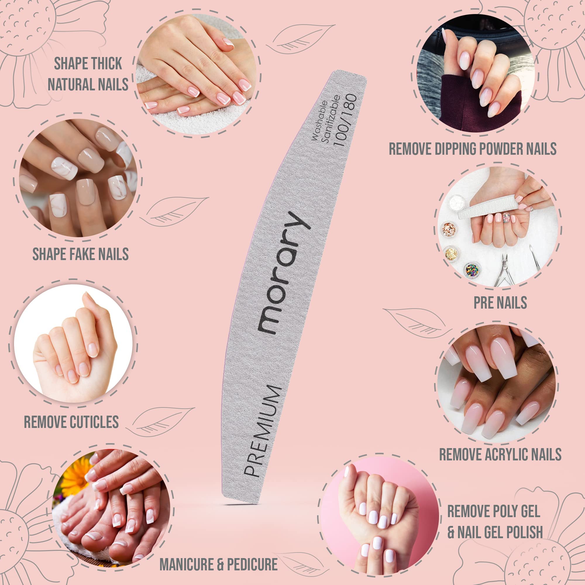 24-Piece Nail Buffer & File Kit for Acrylic, Natural & Gel Nails - Professional Manicure & Pedicure Tools for Salon & Home Nail Care