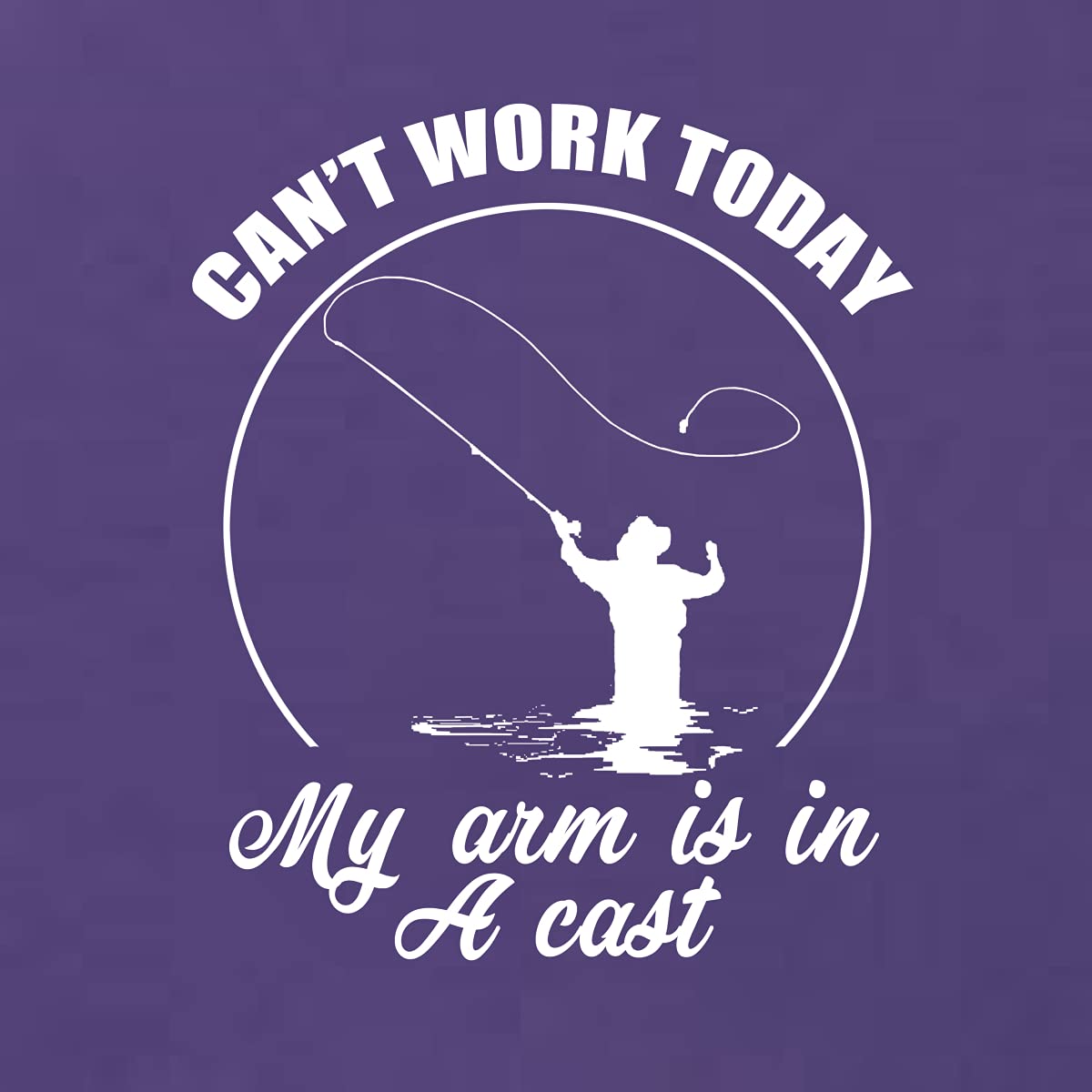 Funny Fishing T-Shirt for Women - 'Can't Work Today My Arm is in A Cast' Graphic Tee | Junior Fit V-Neck Cotton Shirt | Perfect for Fishing Trips, Casual Outings & Humor Lovers