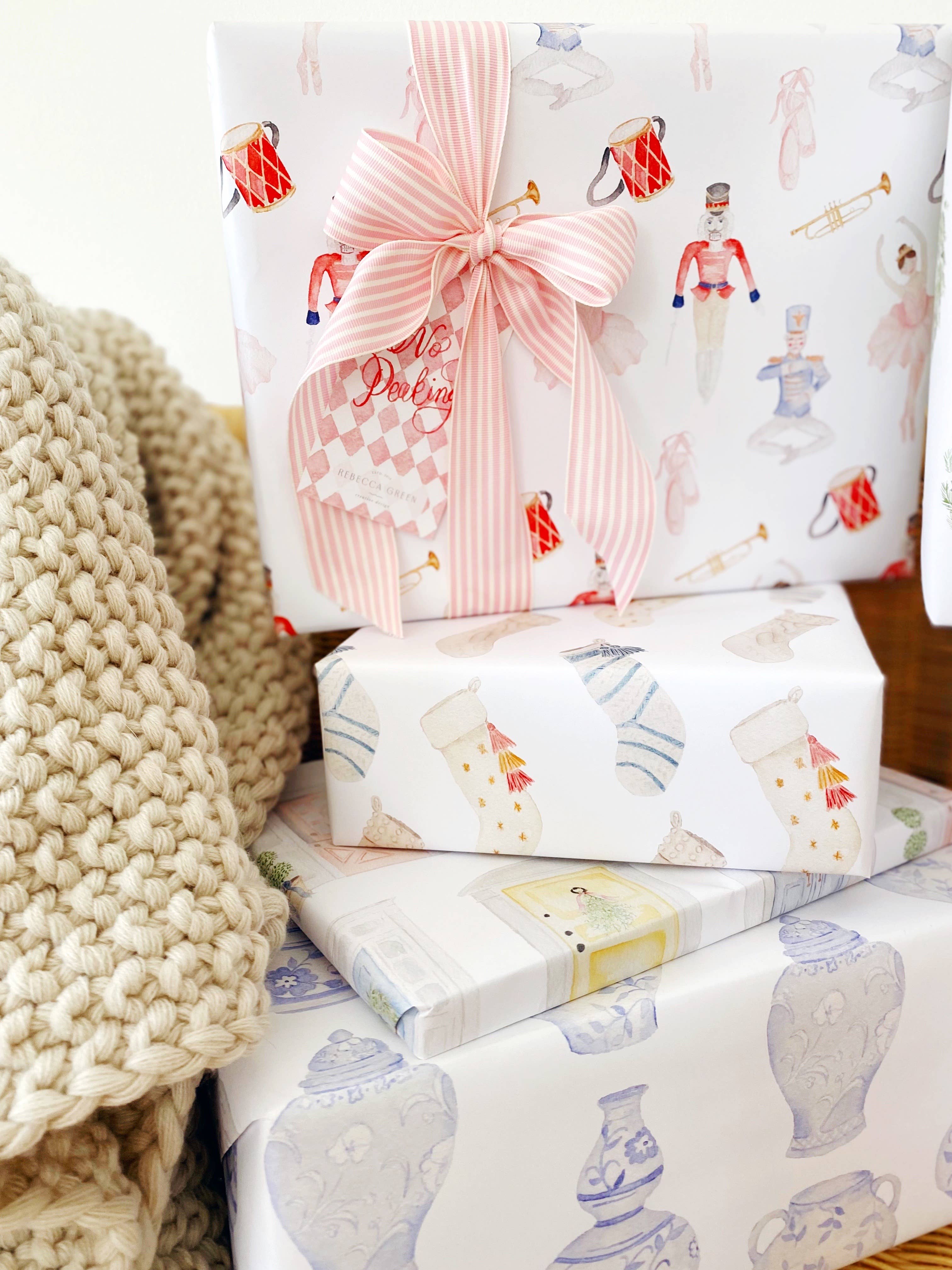 Festive Holiday Nutcracker Christmas Gift Wrapping Paper - Perfect for Holiday Presents, Party Favors & Seasonal Decorations