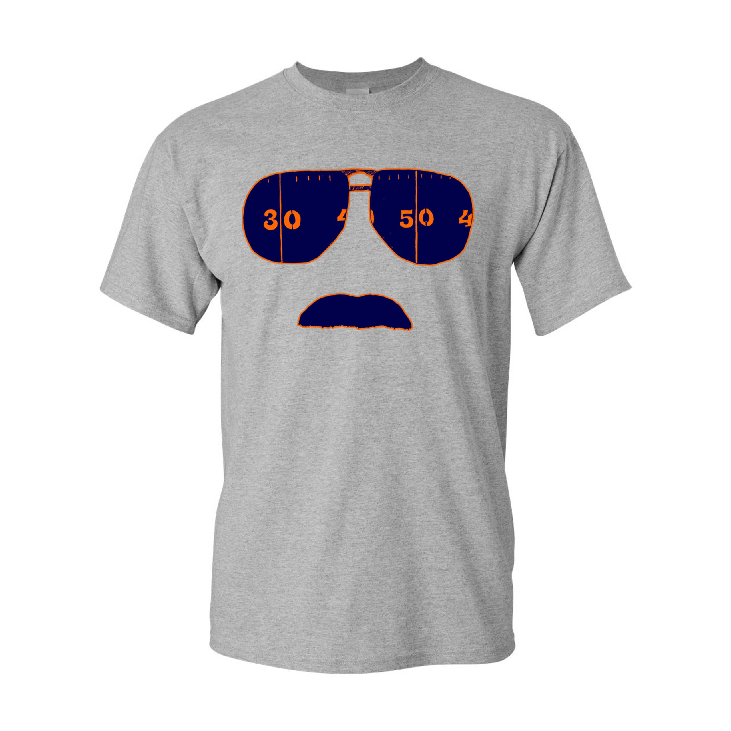 Strange Cargo Men's Ditka Glasses & Mustache T-Shirt - Funny Novelty Graphic Tee for Sports Fans & Costume Parties