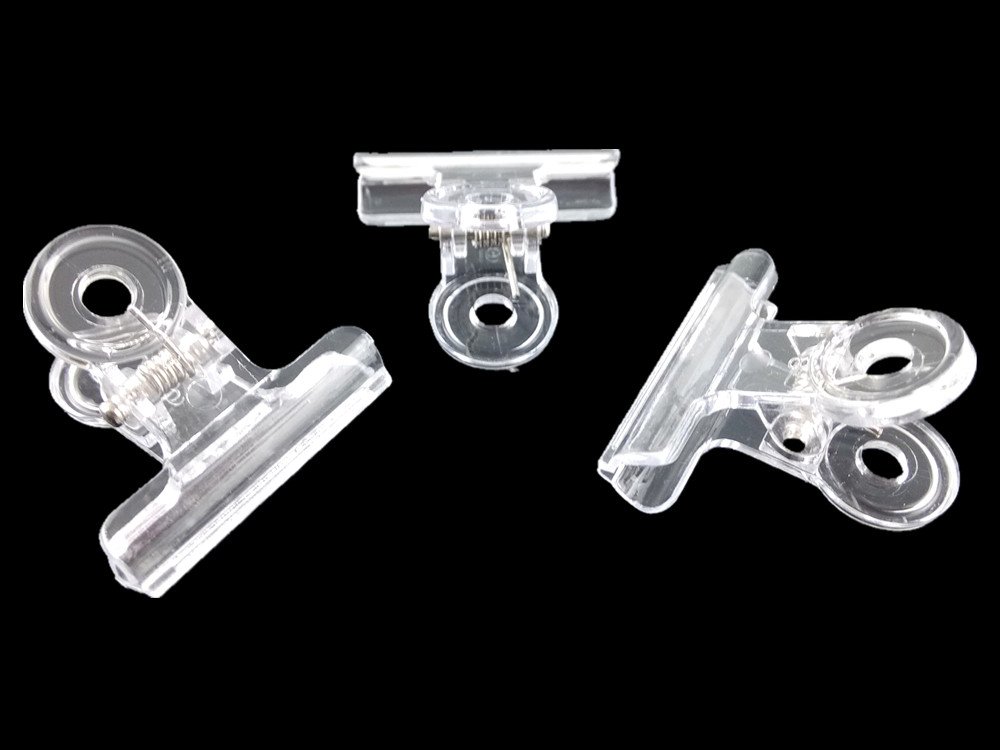 24-Pack Clear Plastic Bulldog Clips - Heavy Duty Utility Clips for Paper, Documents & Office Supplies - Perfect for Home, Office & School Organization - Multi-Purpose Hinged Clips for Files, Artwork & DIY Projects