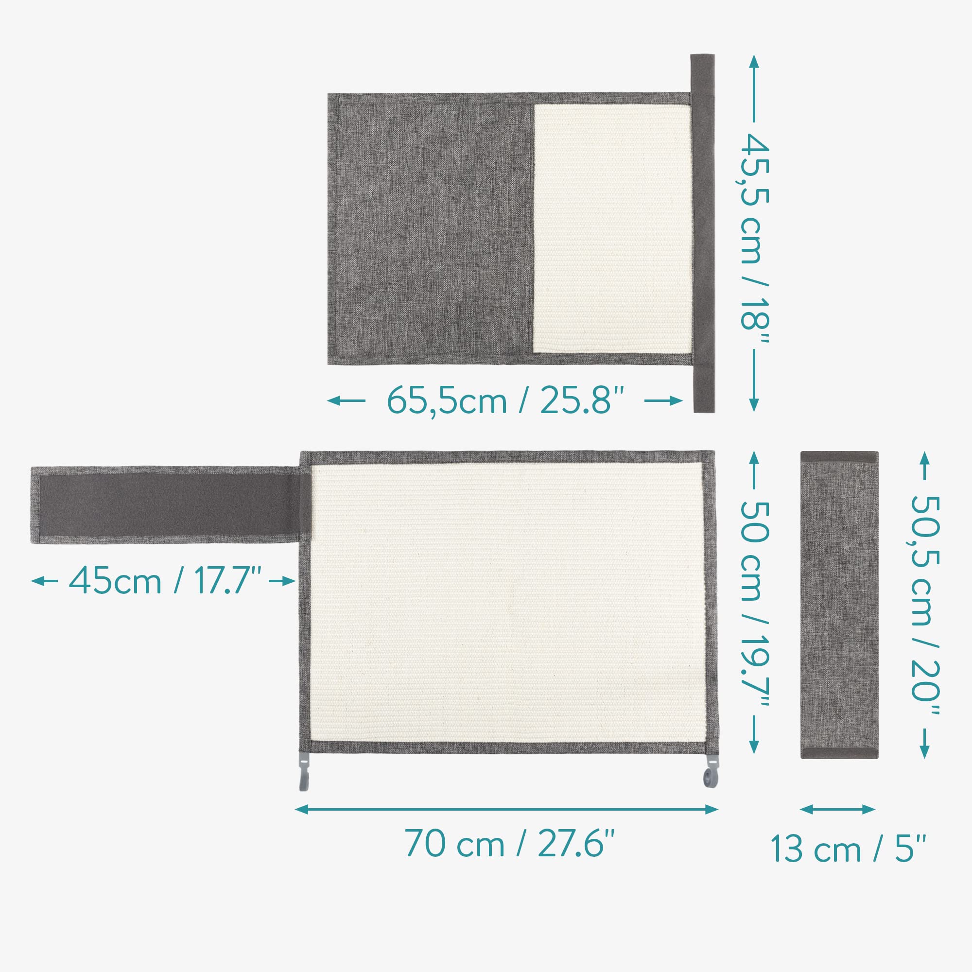 Navaris Cat Scratch Mat Sofa Protector - Durable Linen & Sisal Furniture Protector for Cats - Scratch-Resistant Carpet for Couch, Sofa, Chair - Perfect for Indoor Cat Training & Furniture Protection