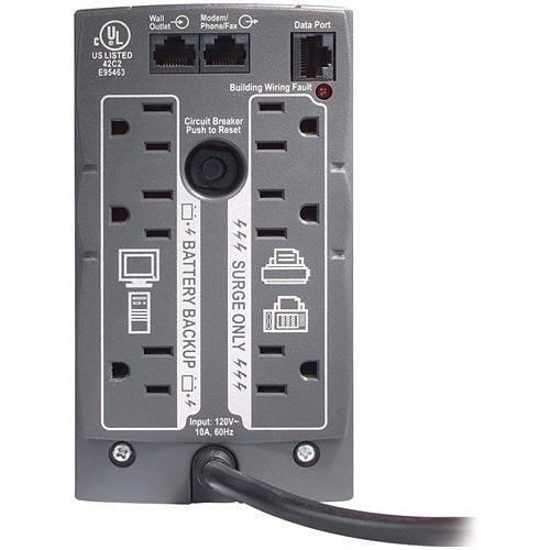 APC BK500BLK 500VA Uninterruptible Power Supply (UPS) with 120V Battery Backup, 3 NEMA Outlets & Surge Protection - Ideal for Home Office, Computer, Router & Electronics Protection During Power Outages