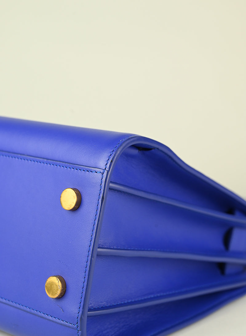 Saint Laurent Sac de Jour Baby Blue Leather Handbag - Luxury Designer Tote Bag for Women, Perfect for Work, Travel & Everyday Use