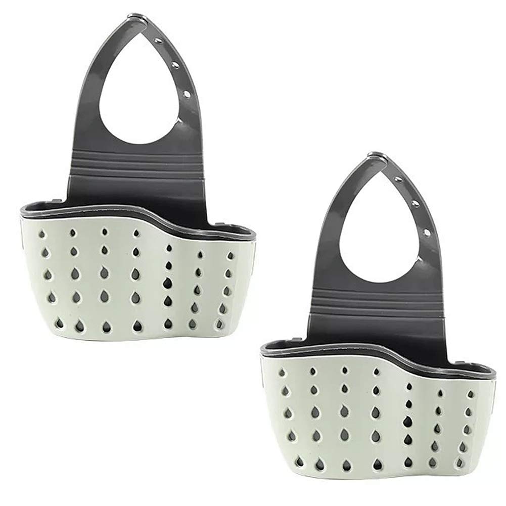 2 Pack Kitchen Sink Organizer - Faucet Caddy Basket for Sponge & Soap Holder, Green | Perfect for Kitchen Sink Organization & Cleaning Supplies Storage