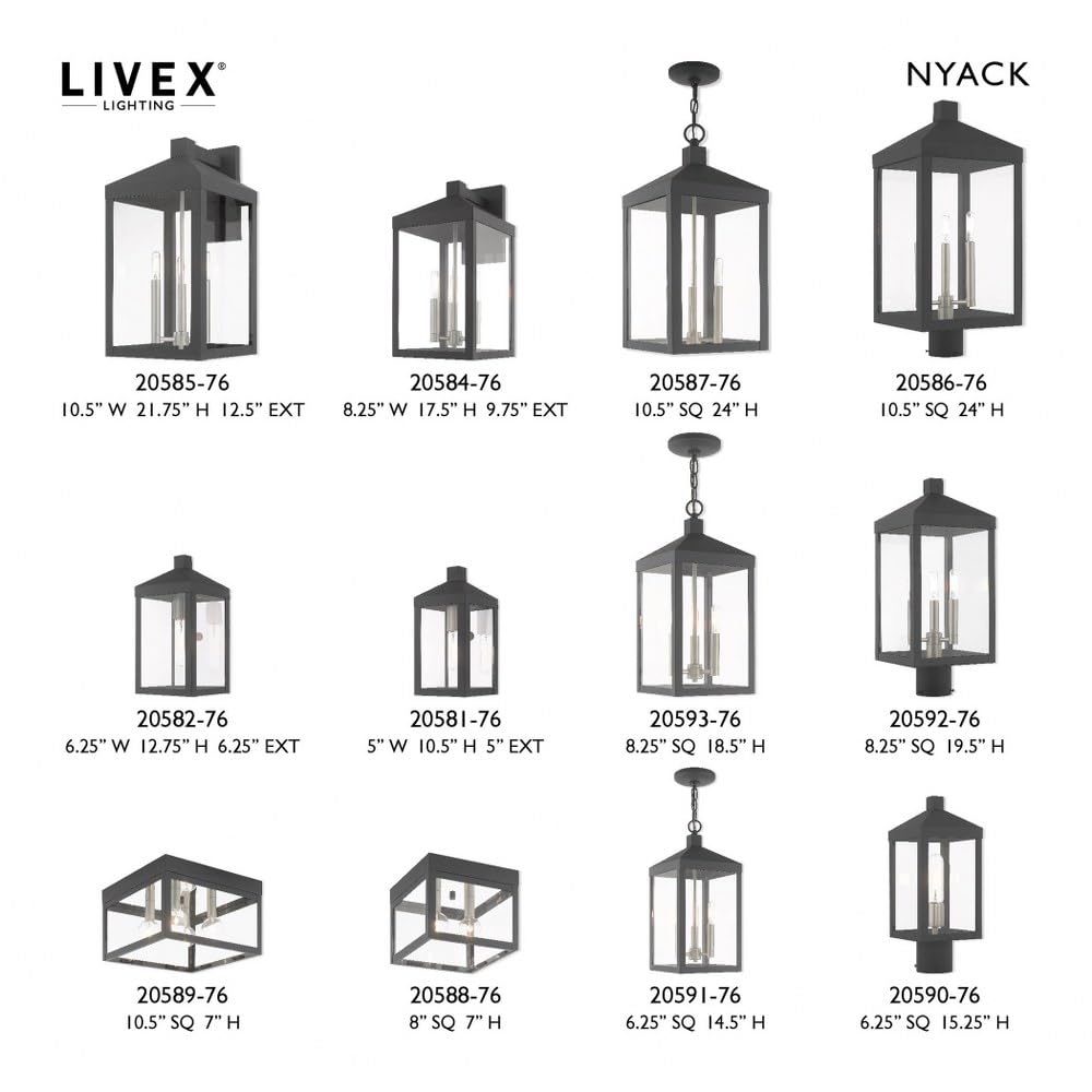 Livex Lighting 20588-01 Outdoor Ceiling Mount Fixture - Weatherproof Brass Finish for Patio, Porch & Garden Lighting