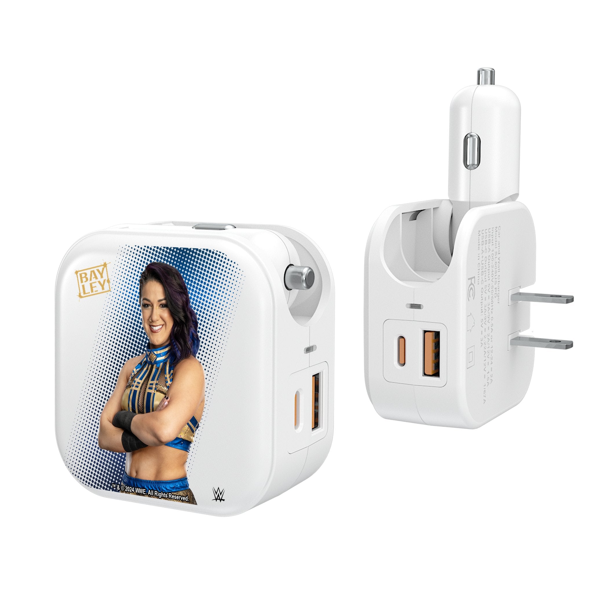 Bayley Superstar 2-in-1 USB Charger - Fast Charging Dual Port Wall Adapter for iPhone & Android - Perfect for Home, Office & Travel