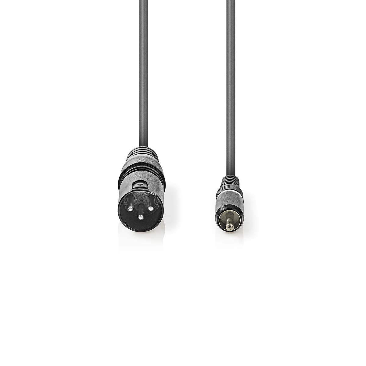 Premium XLR to RCA Cable - 3-Pin Male XLR to Male RCA Audio Cable, 1.5m (5ft) Shielded Grey Pro Audio Cable for Microphones, Mixers & Home Theater Systems