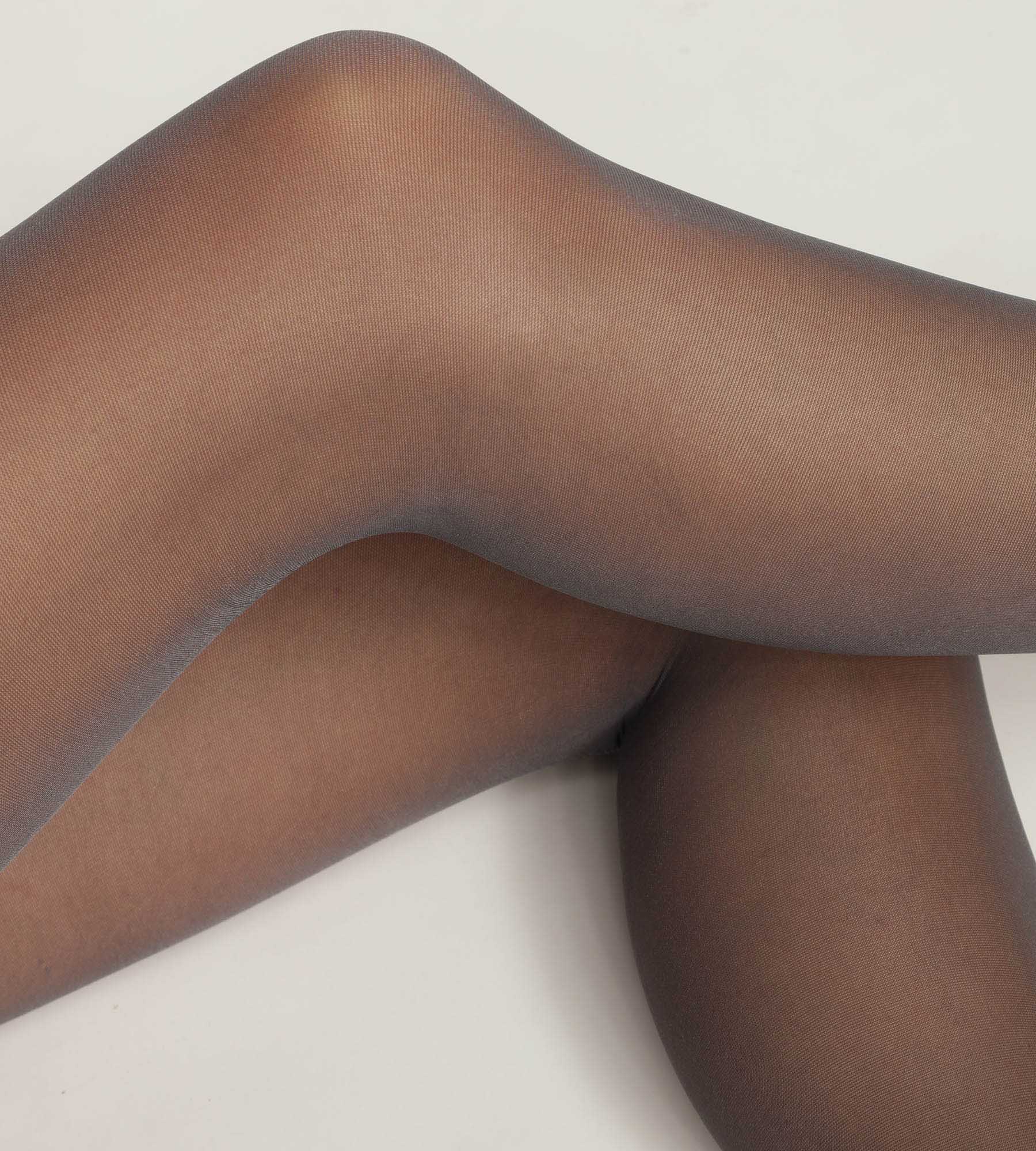 Women's Sheer Gray Tights with Contrasting Seam - Dim Style - Perfect for Office Wear, Evening Outfits, and Special Occasions
