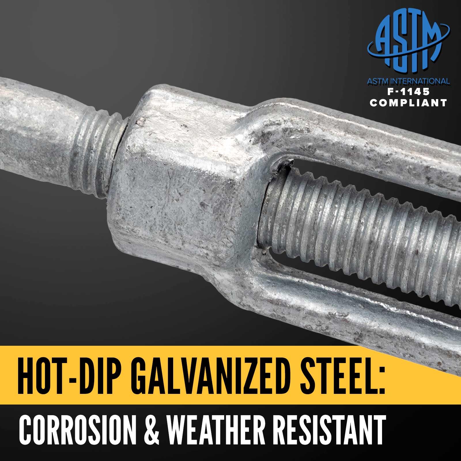 Galvanized Jaw and Jaw Turnbuckle 1-1/4
