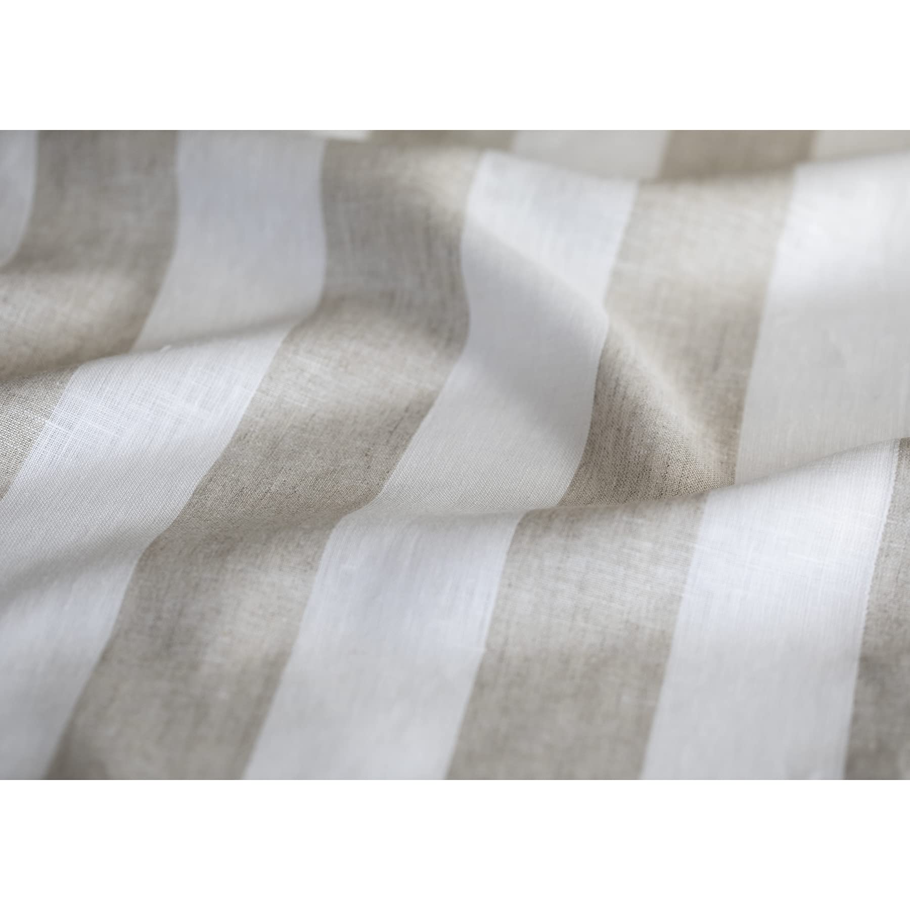 Solino Home 100% Pure Linen Table Runner - 36 Inch Natural & White Striped Tablecloth for Dining Table, Coffee Table, Dresser - Cabana Stripe Design Perfect for Spring, Easter, Mother's Day Gifts & Home Decor