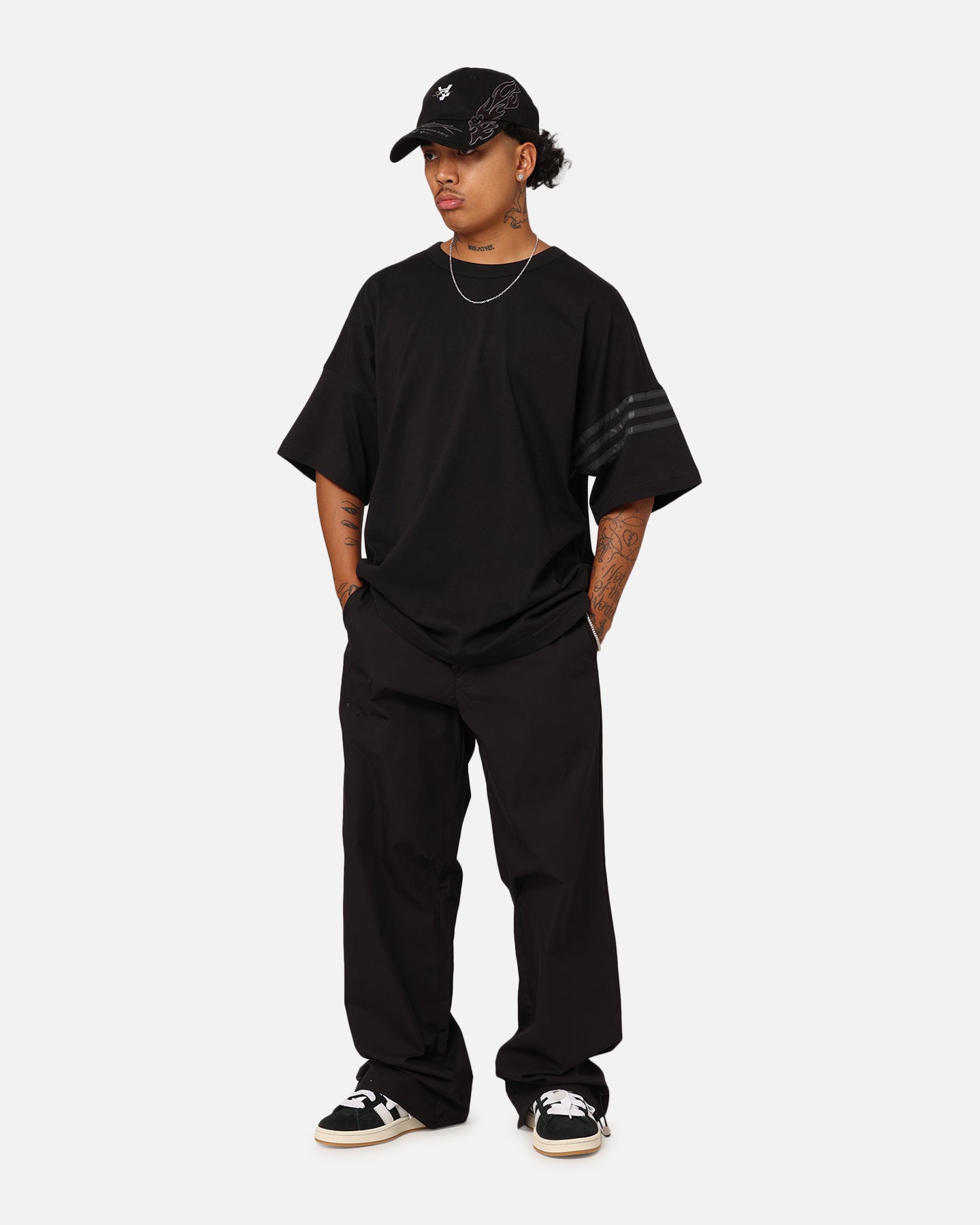 Adidas Street Neuclassic T-Shirt for Men - Black Cotton Casual Tee for Streetwear & Everyday Wear