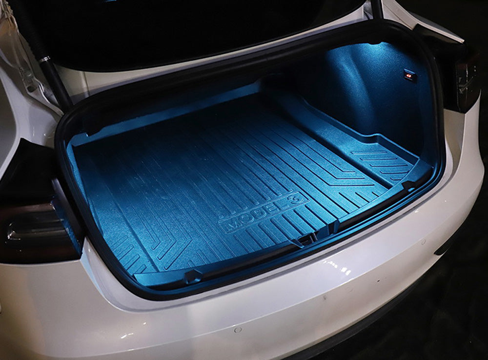 4 Pack Aqua Ice Blue LED Interior Light Kit for Tesla Model S 3 X - Upgrade Side Door, Trunk & Footwell Lighting | Perfect for Night Driving & Car Customization