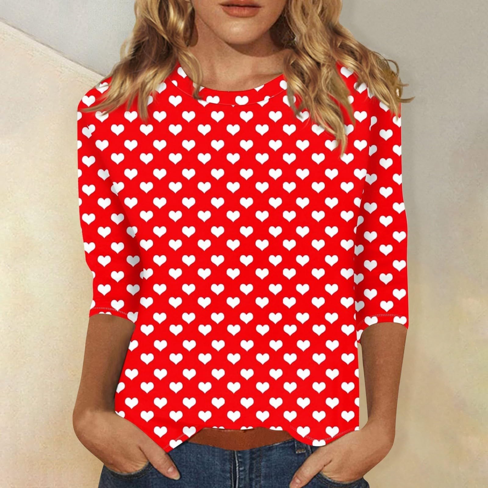 Trendy SHAOBGE Women's Valentine's Day Shirt with Heart Design - Cute Spring Going Out Tops for Date Night & Parties 2025 | Perfect for Valentine's Gifts, Girls Night Out & Romantic Occasions