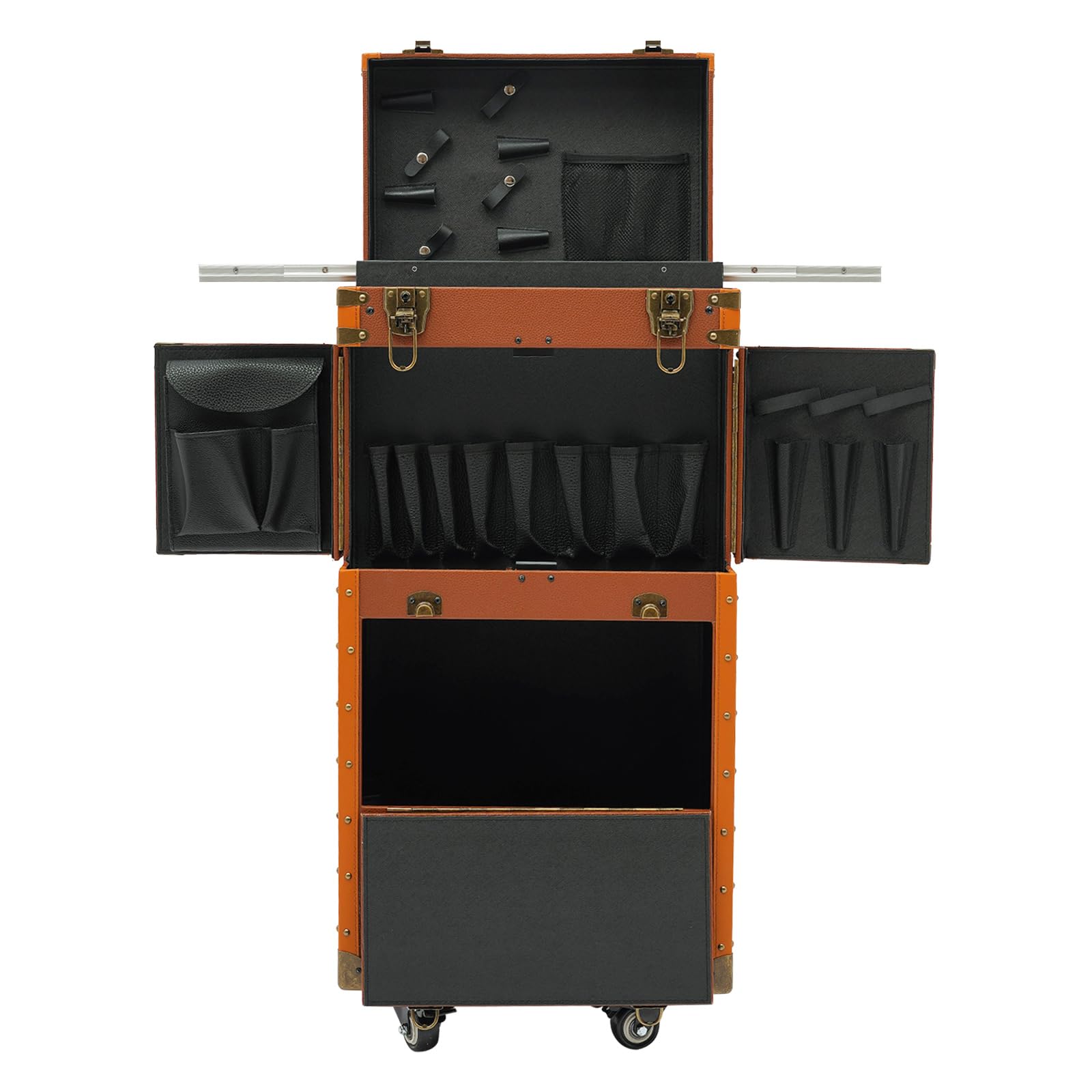 Professional Rolling Makeup Case - Portable Cosmetic Train Case with Wheels for Makeup Artists | Beauty Salon Organizer & Travel Storage | Perfect for Hairstylists, Stylists & On-the-Go Makeup Application